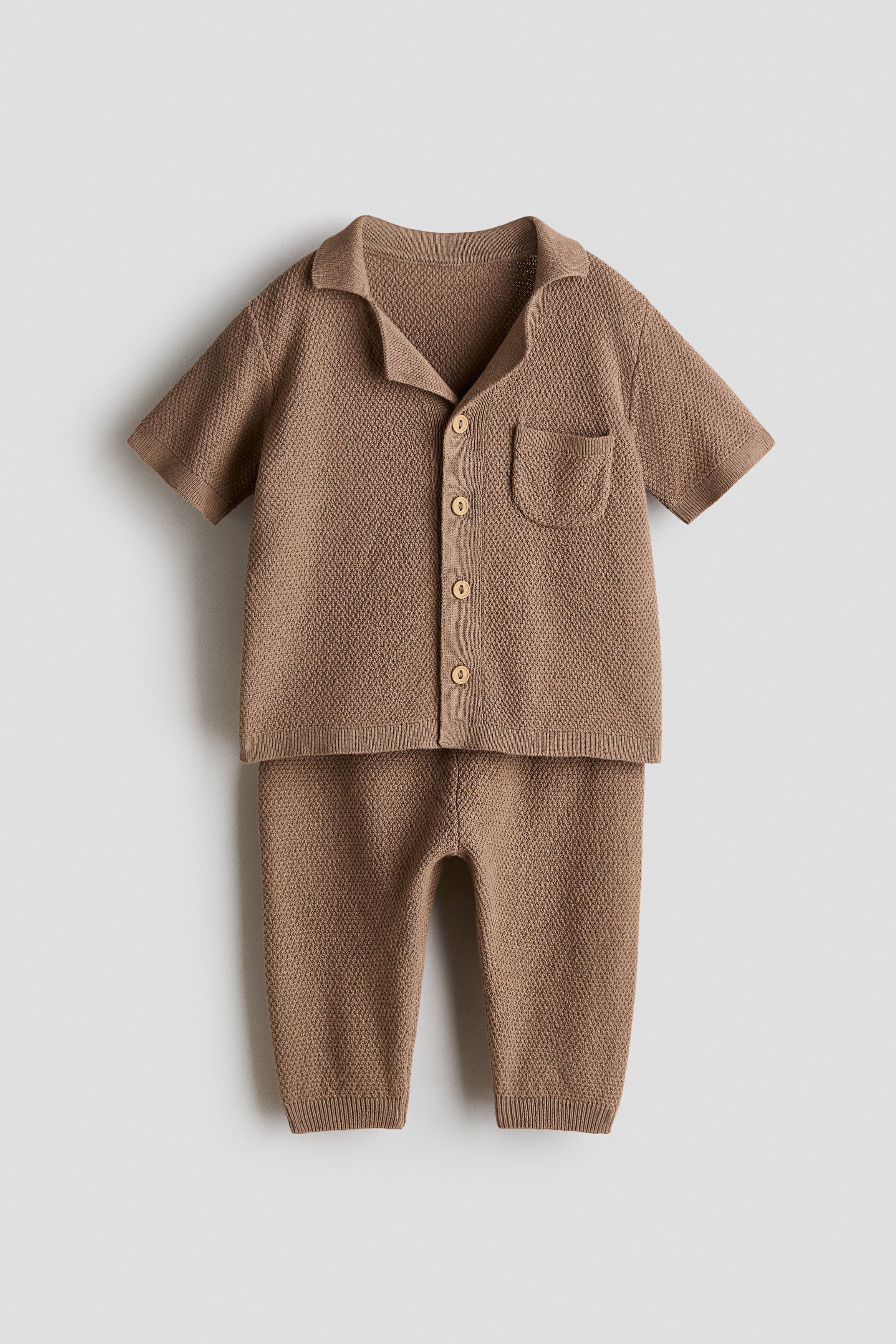 Light brown 2-Piece Cotton-Knit Set for kids | H&M US
