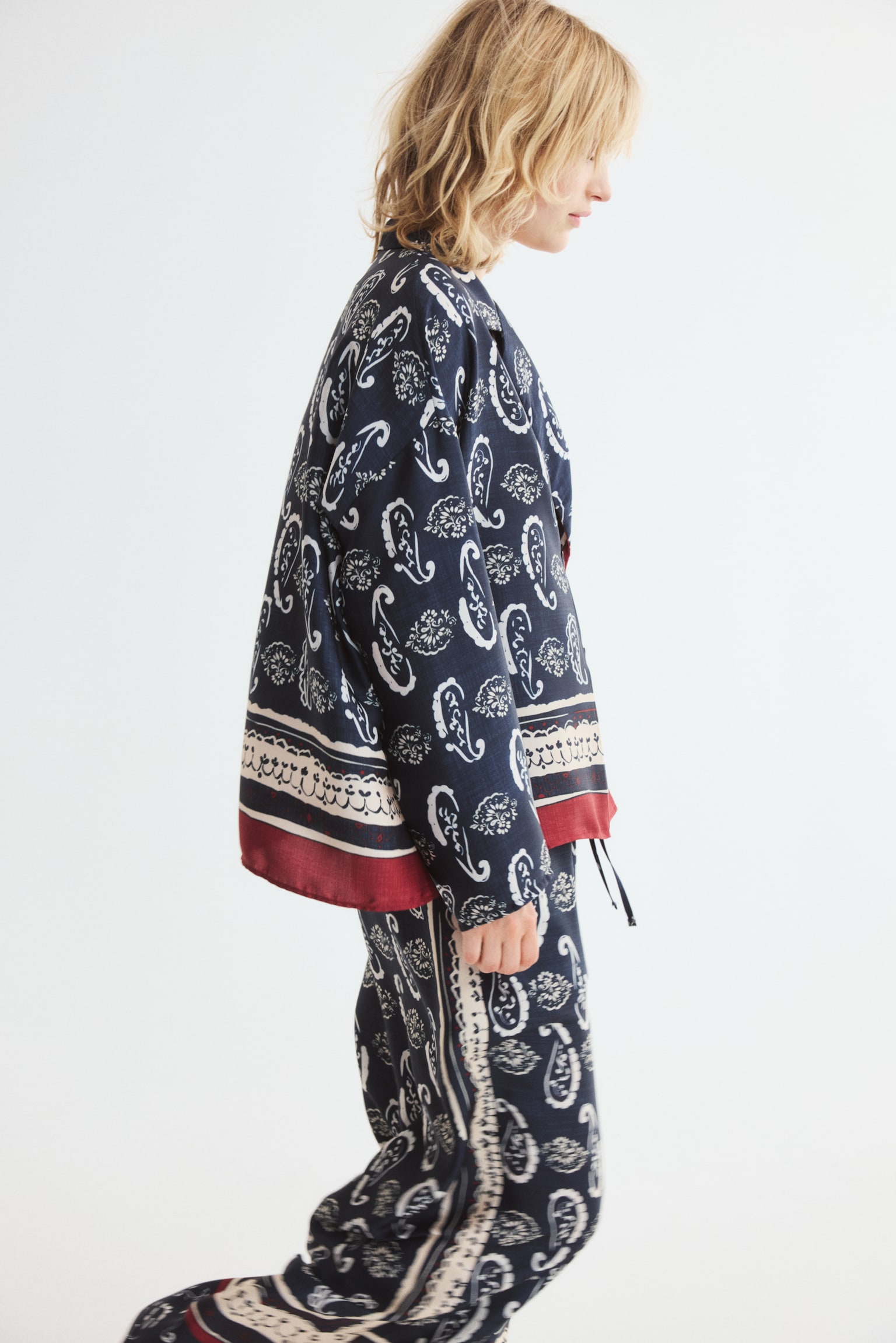 Женская куртка H&M Printed Double-Breasted, цвет: Тёмно-синий — фото 4