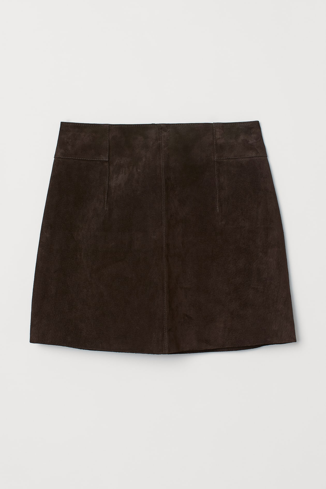 Short suede skirt - Short - Dark brown - Ladies | H&M GB