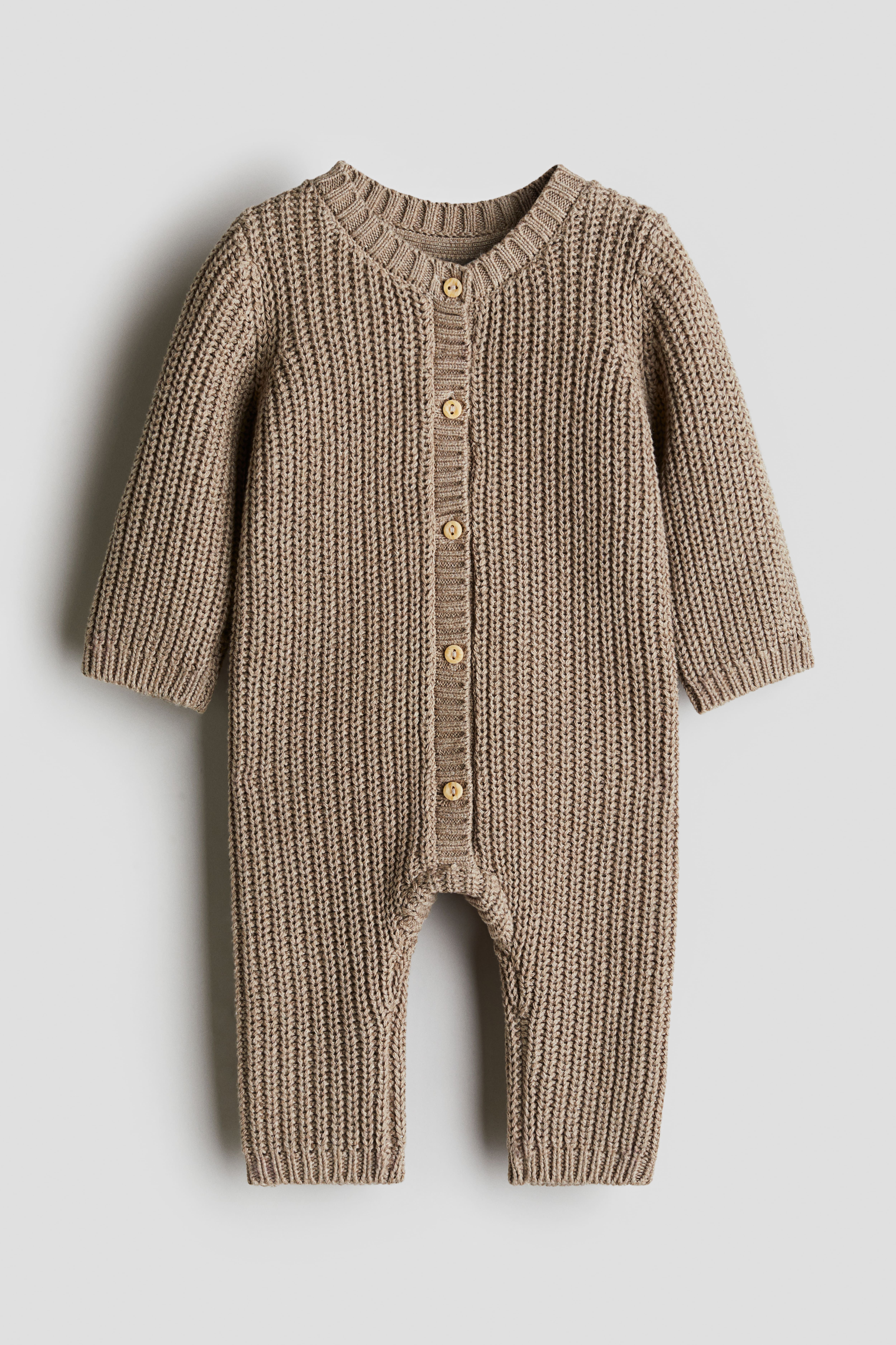 Cotton Knit Jumpsuit Beige Kids H M US