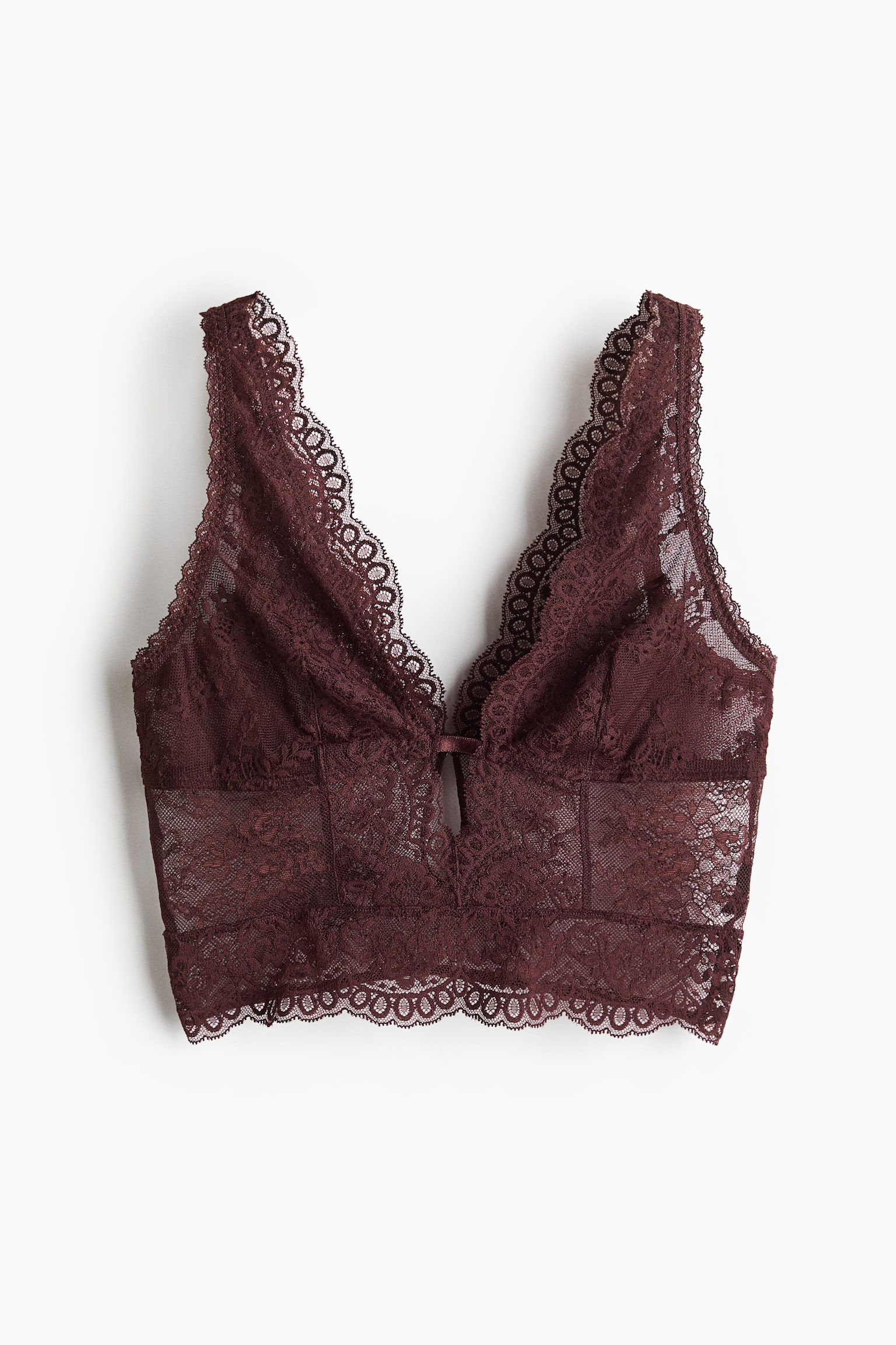 Lace bralette - Dark brown/Cream - 1