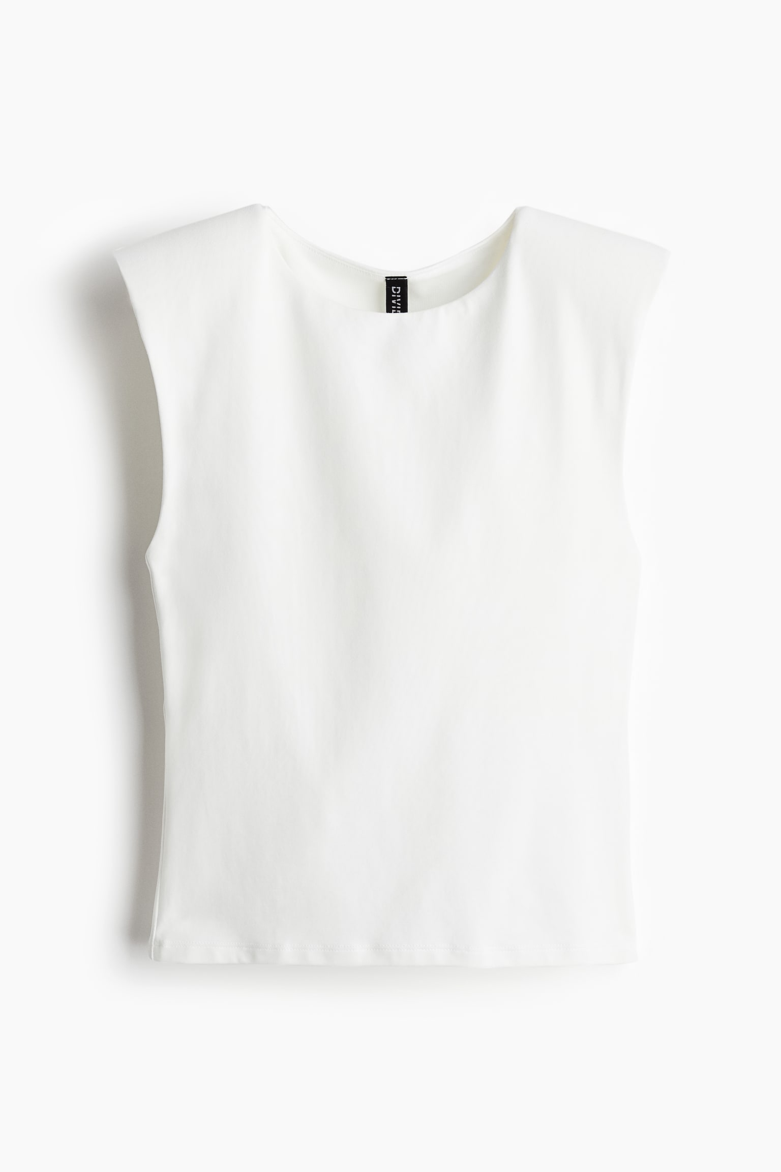 Shoulder-pad vest top - White/Black/Dark green - 2