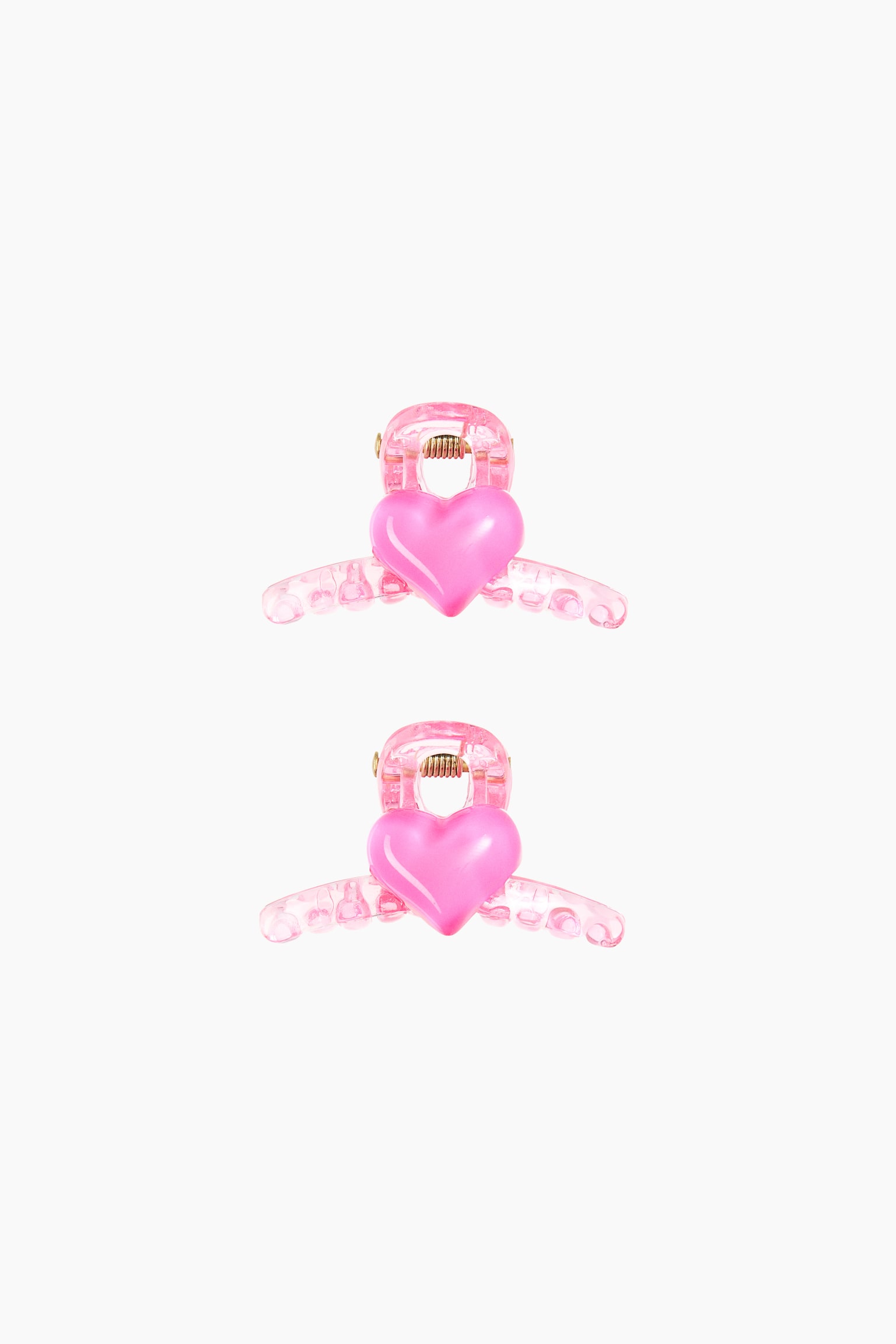 Mini pinze per capelli 2 pezzi - Rosa/cuori - 2