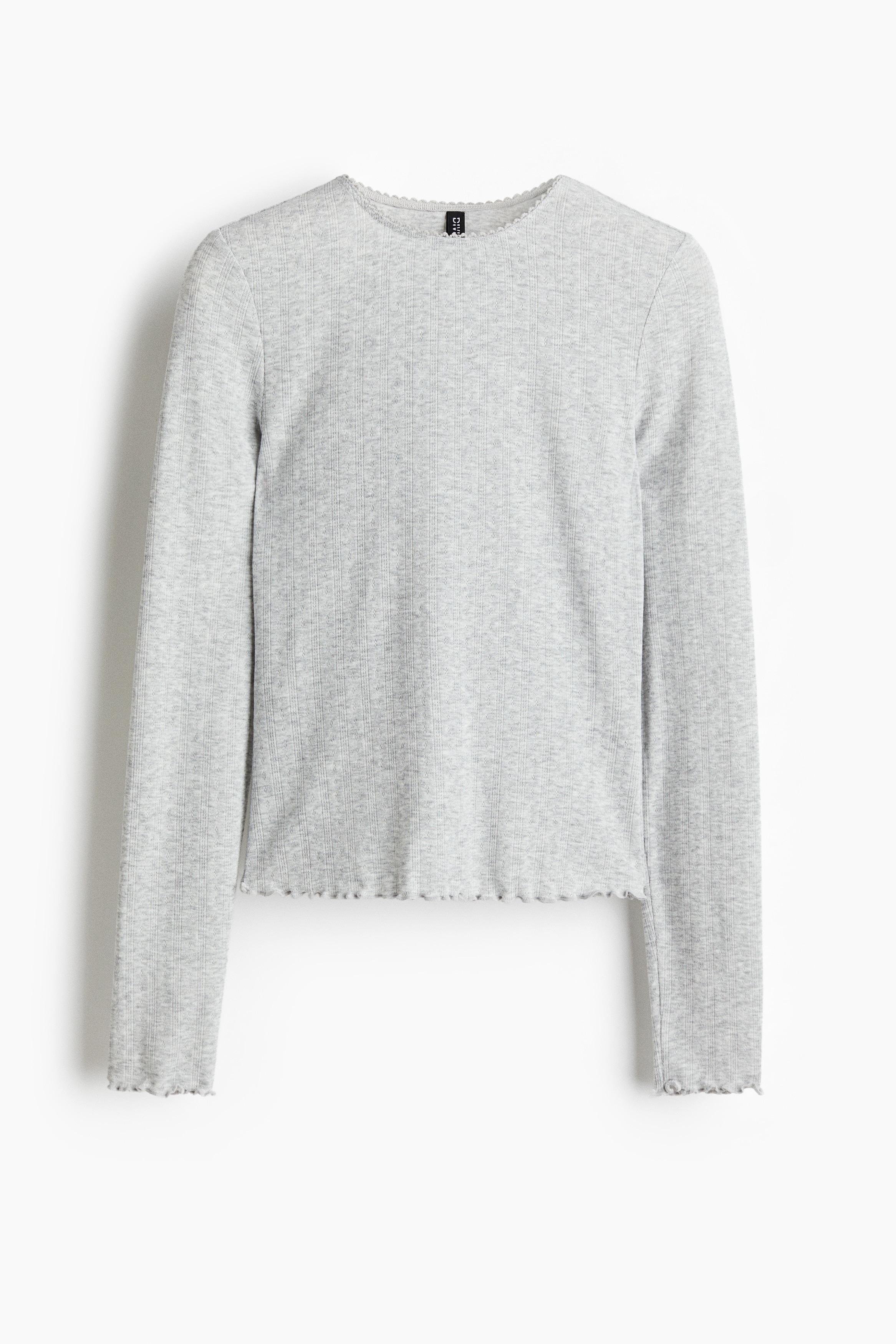 Topp i pointelletrikot - Gråmelert/Marineblå