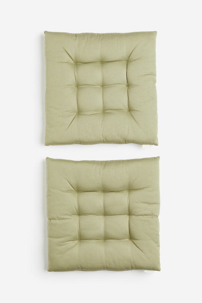 2-pack cotton seat cushions - Khaki green/Dark greige/Anthracite grey/White/dc/dc - 1