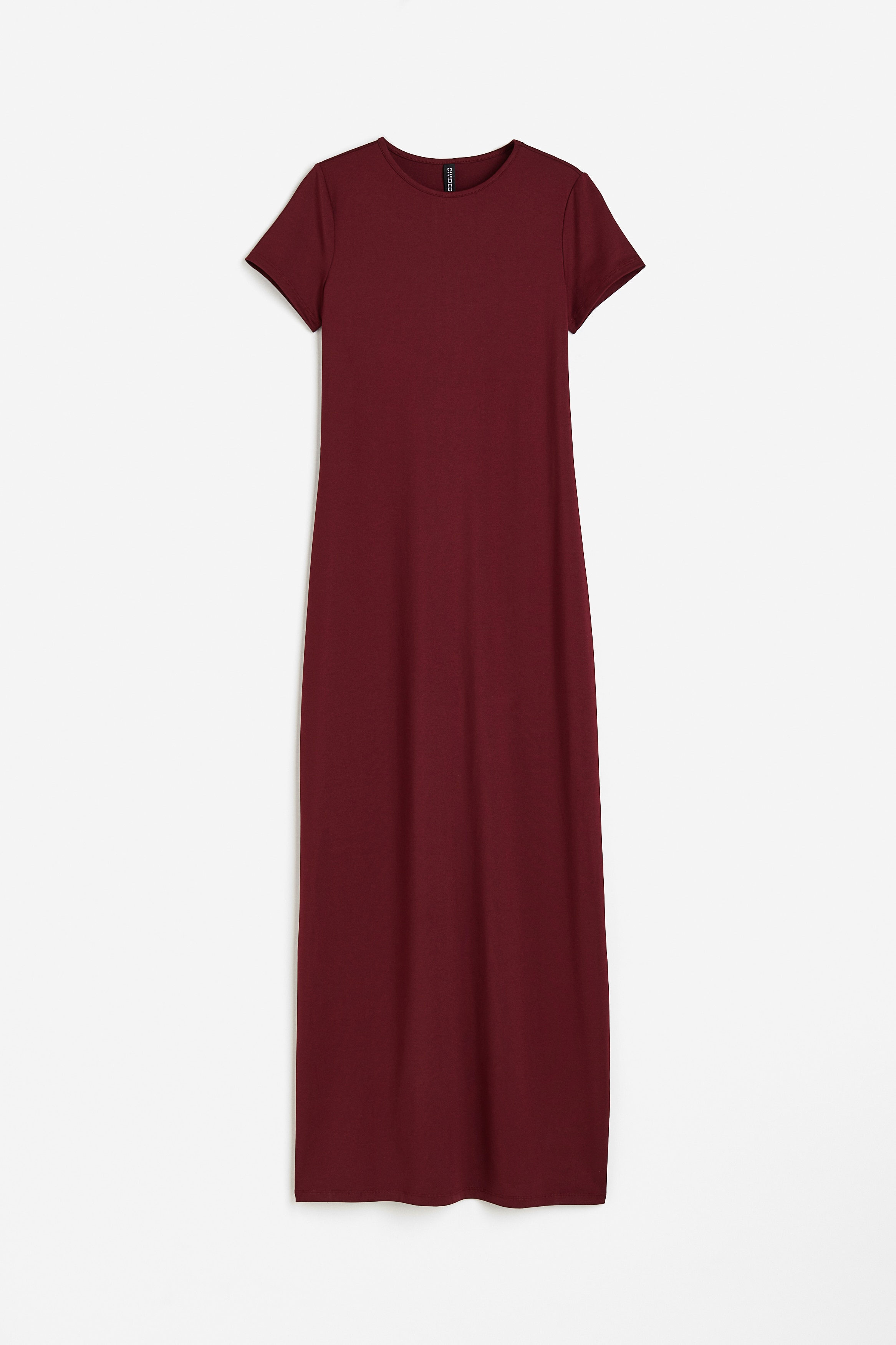 Robe Moulante En Jersey Vert Olive Fendue Contours à Col Arrondi