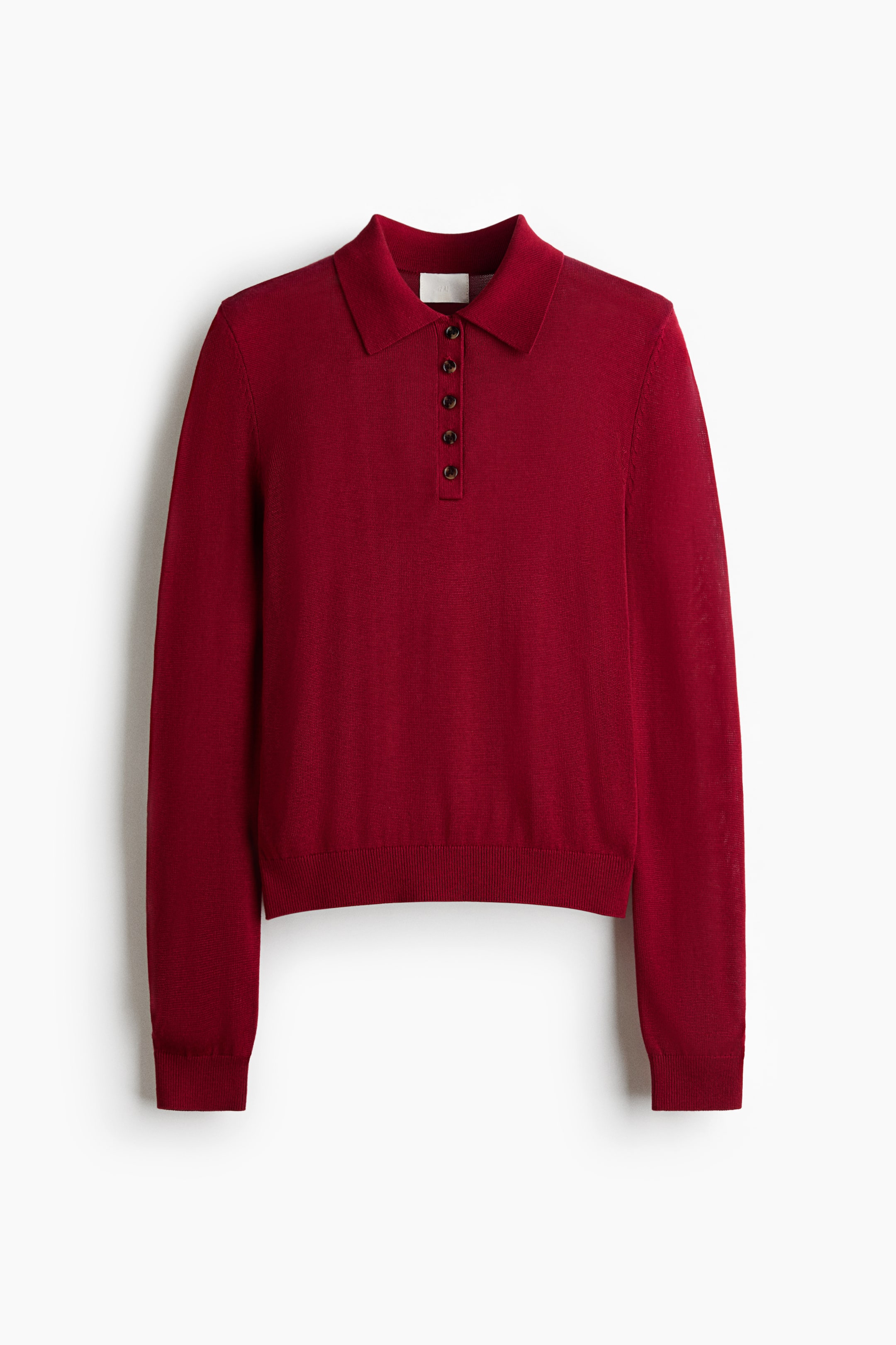 View larger image: Fine-knit polo shirt - Dark red - Ladies | H&M IN 4