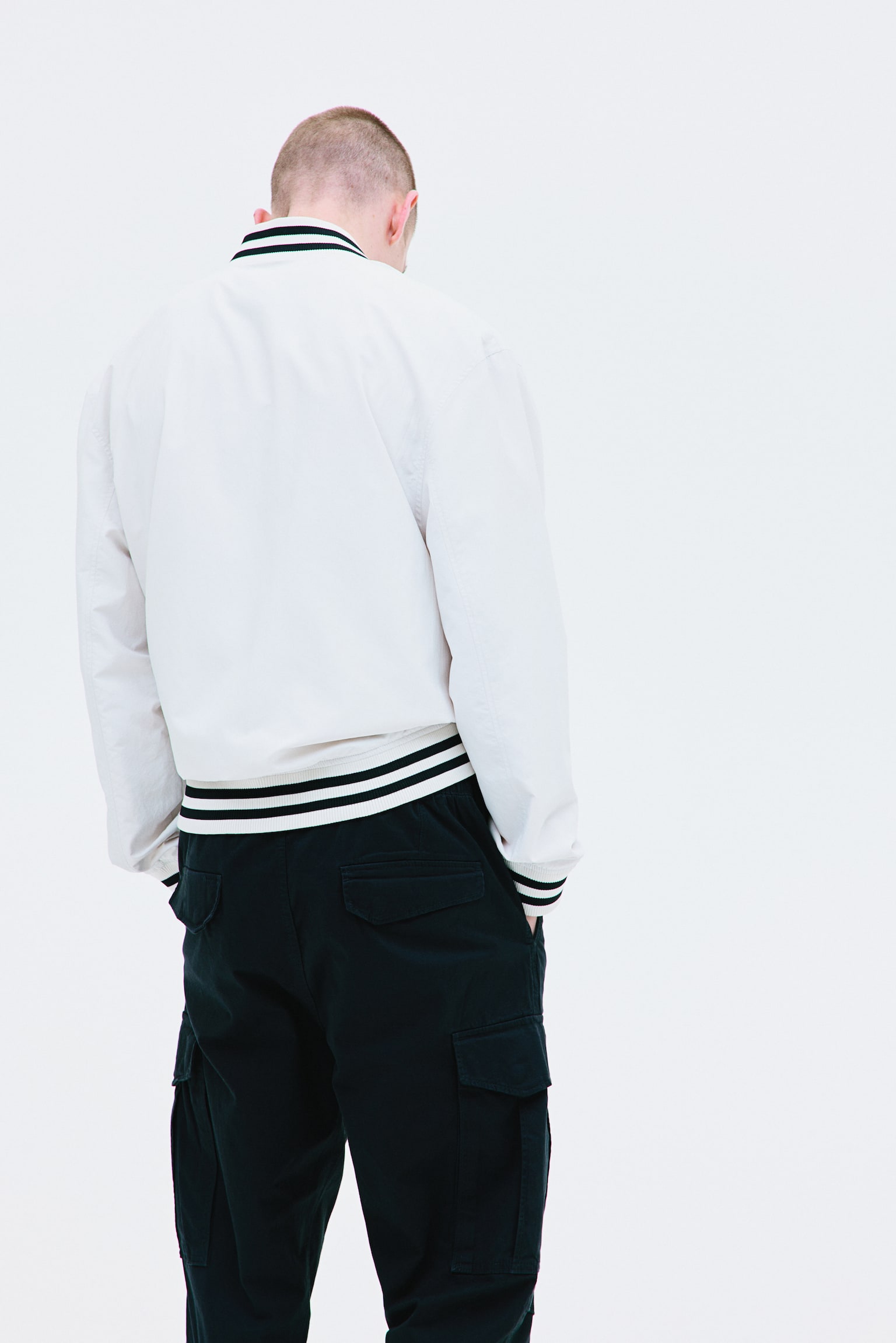 Regular Fit Baseball Jacket - White/Black/white/Bright blue - 5