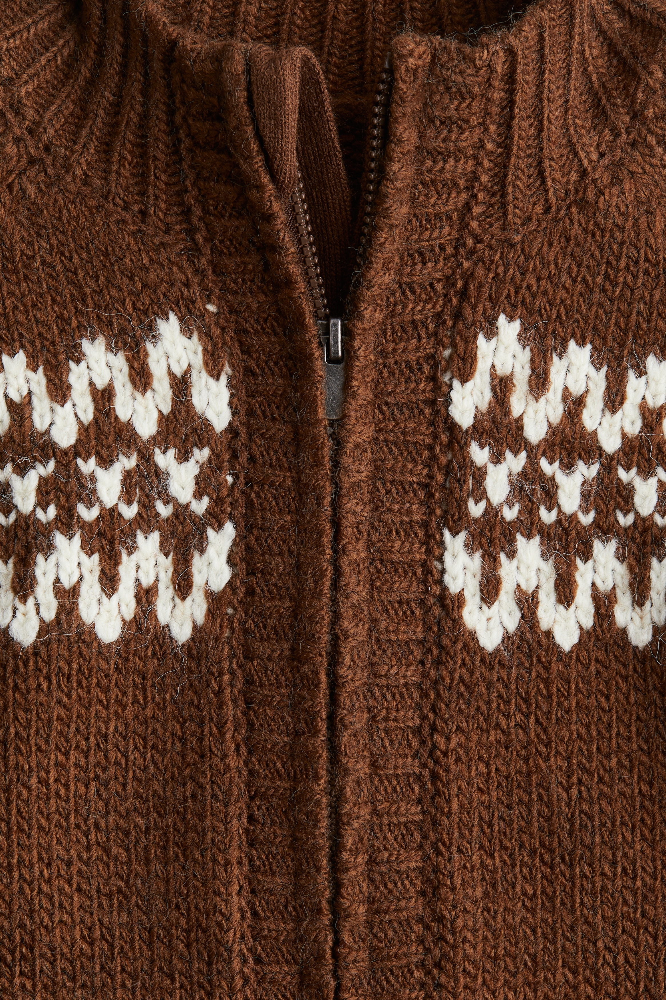 Jacquard-Knit Cardigan with Zipper - Brown - Kids | H&M US