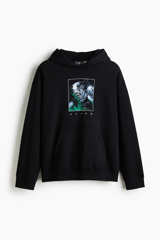 Loose-Fit Printed Hoodie - Black/Alien/Black/Kodak/White/Terminator/White/The Godfather/Dark green/I Lose Control/Black/Home Alone - 1