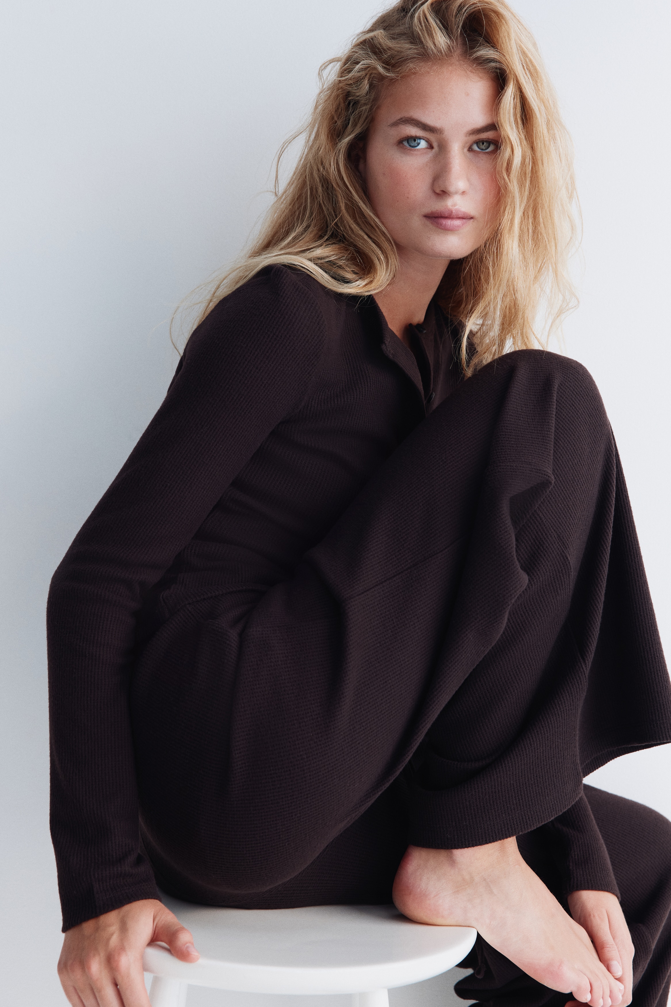 Waffled cardigan