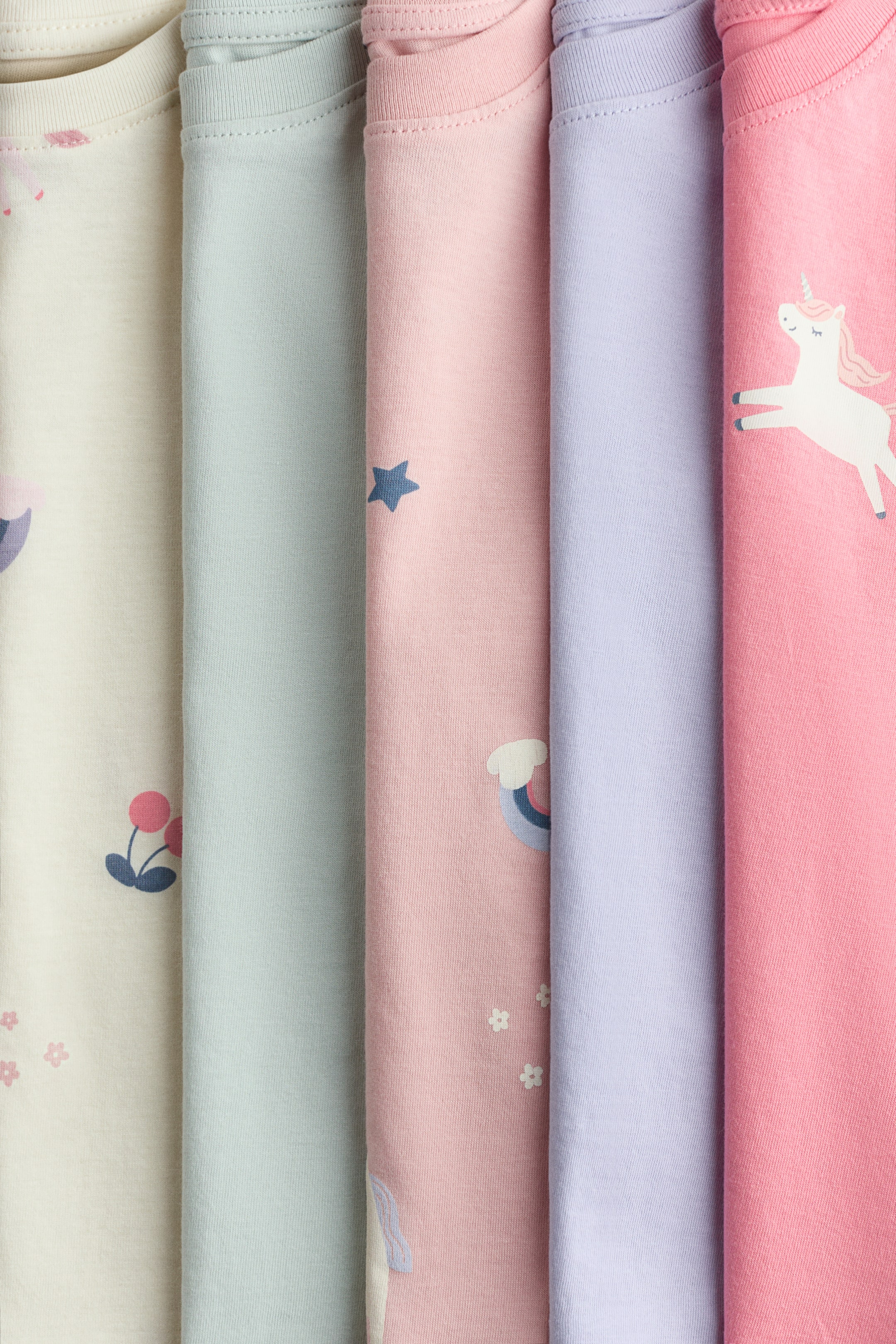 5-pack cotton T-shirts - Pink/Unicorn - Kids | H&M