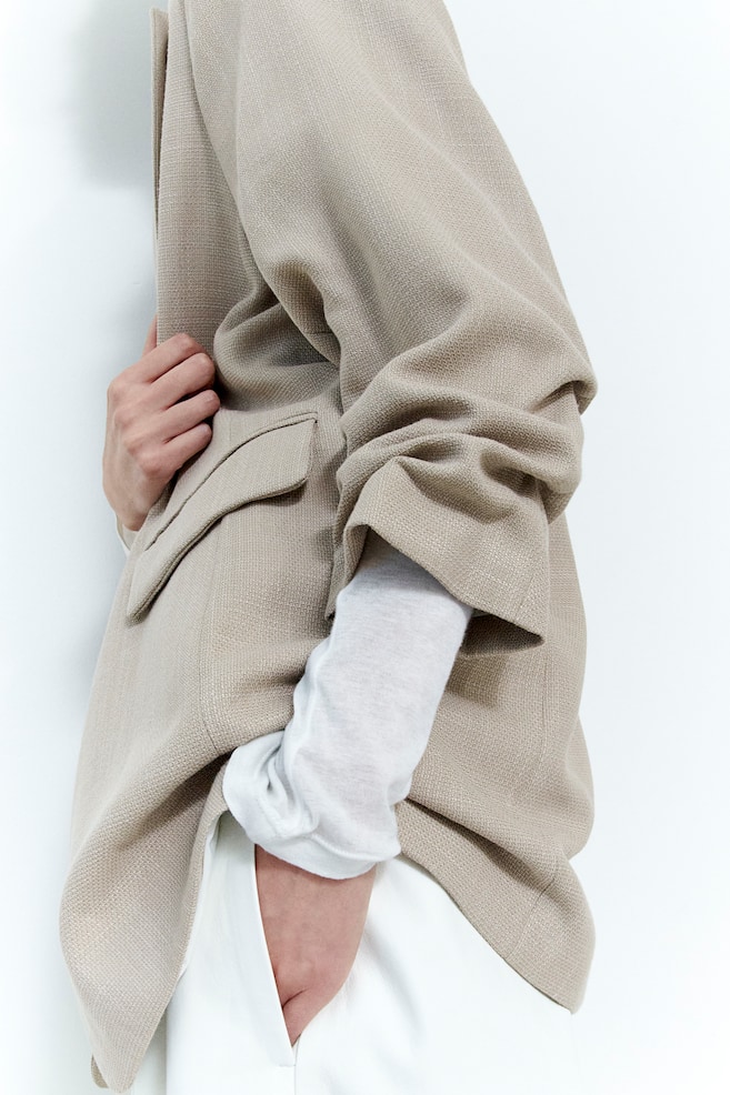 Gathered-sleeve jacket - Beige/Black/Light beige/Light pink/dc - 5