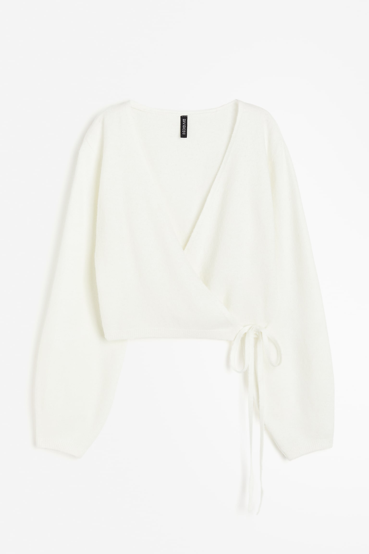 Wrap Cardigan - Cream/Light grey marle/Black - 2