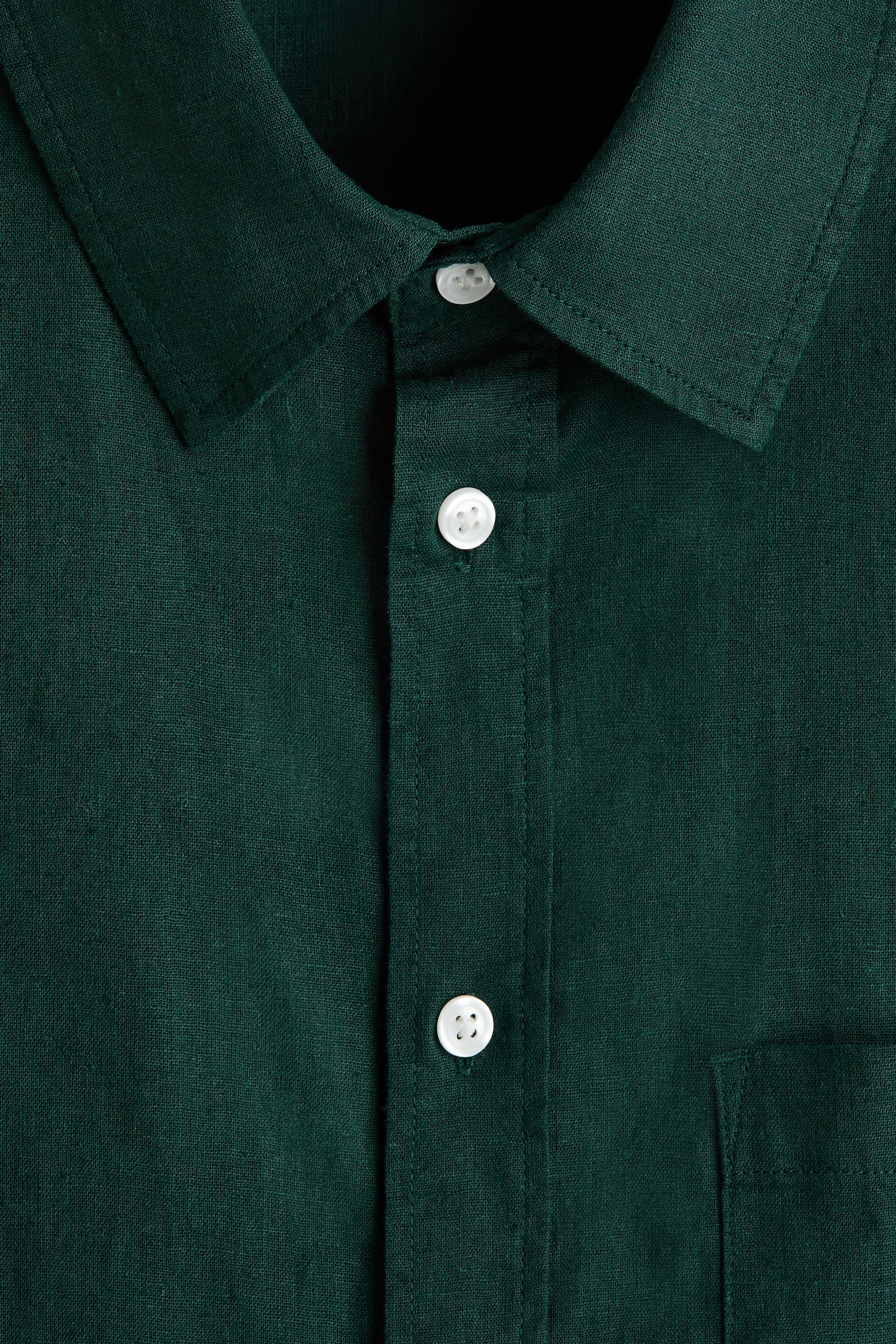 Regular Fit Linen-blend shirt - Dark green/Burgundy/Bright blue/White/Beige/Light blue - 5