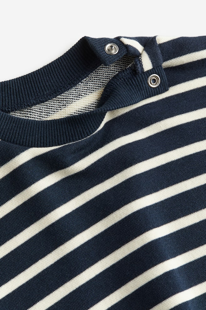 2-piece sweatshirt set - Dark blue/Striped/Green/Acorns - 3