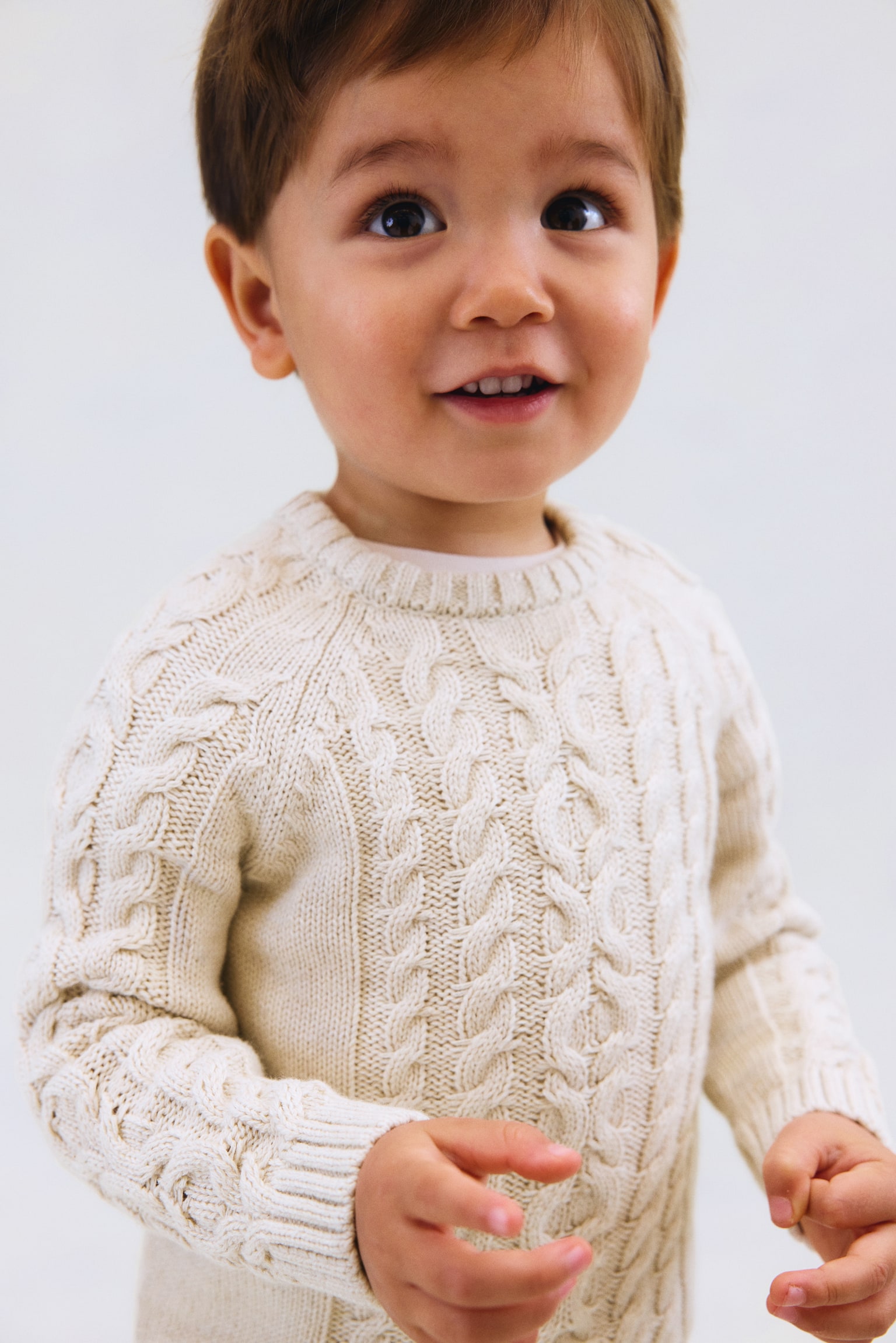 코튼 니트 2피스 세트 - 라이트 베이지