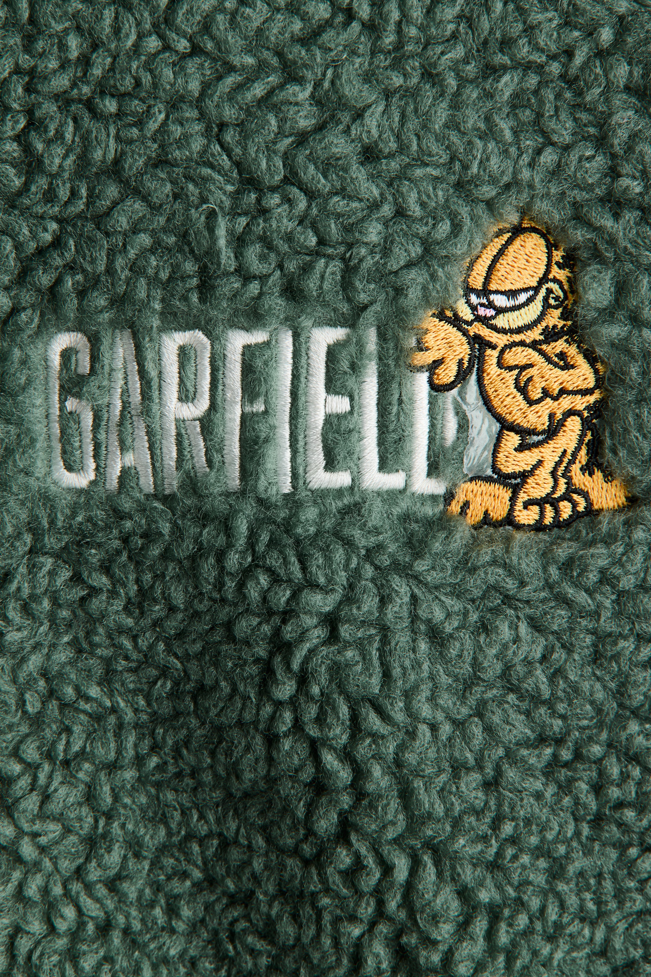 Embroidered-Motif Teddy Fleece Jacket