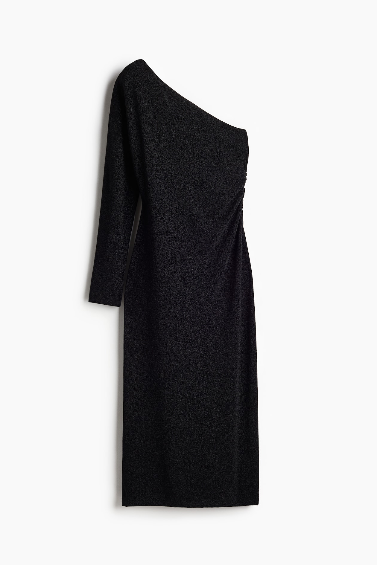 Women's Black Glittery One-Shoulder Dress | H&M US