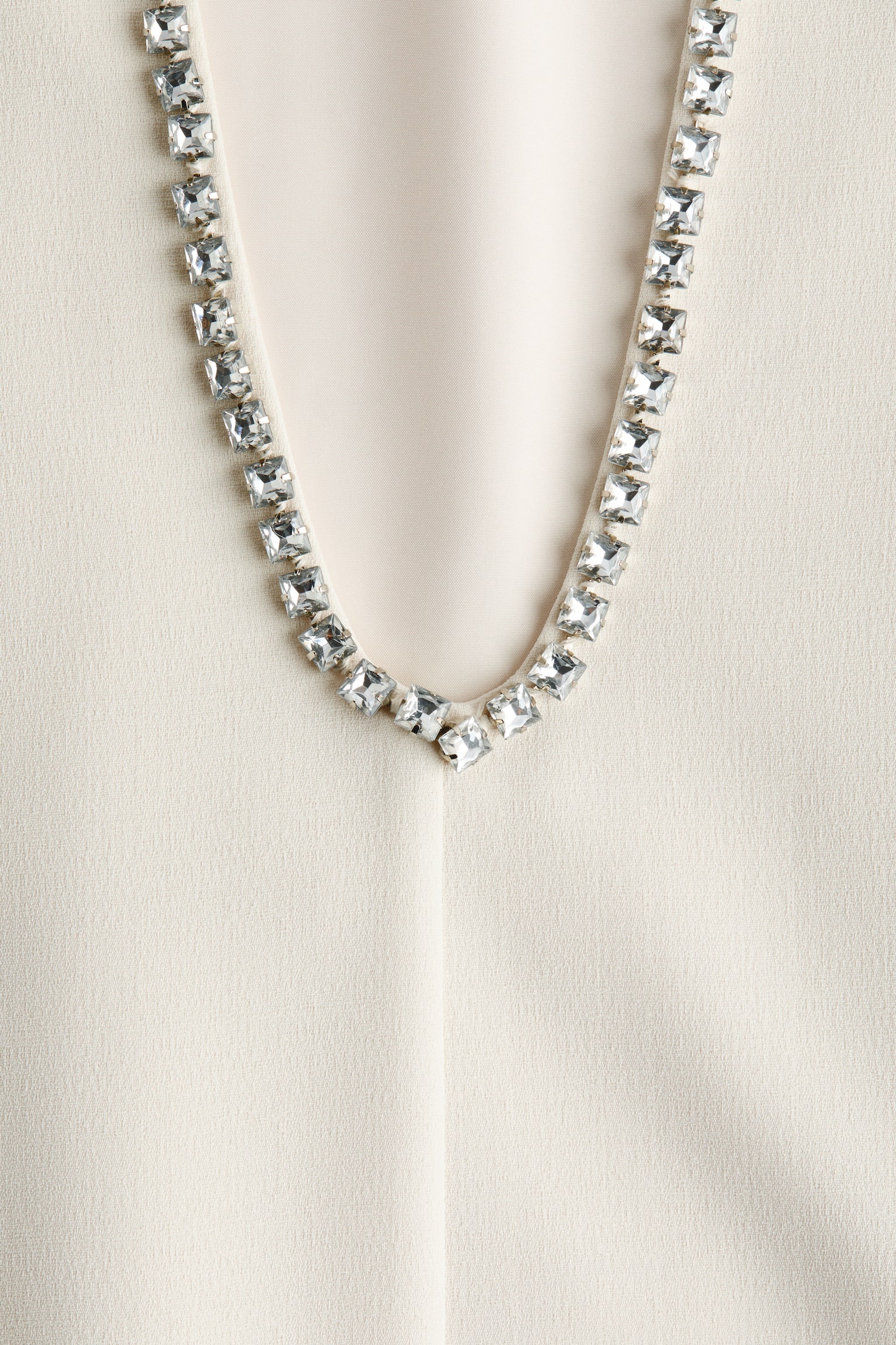 Rhinestone-embellished dress - Cream - 5