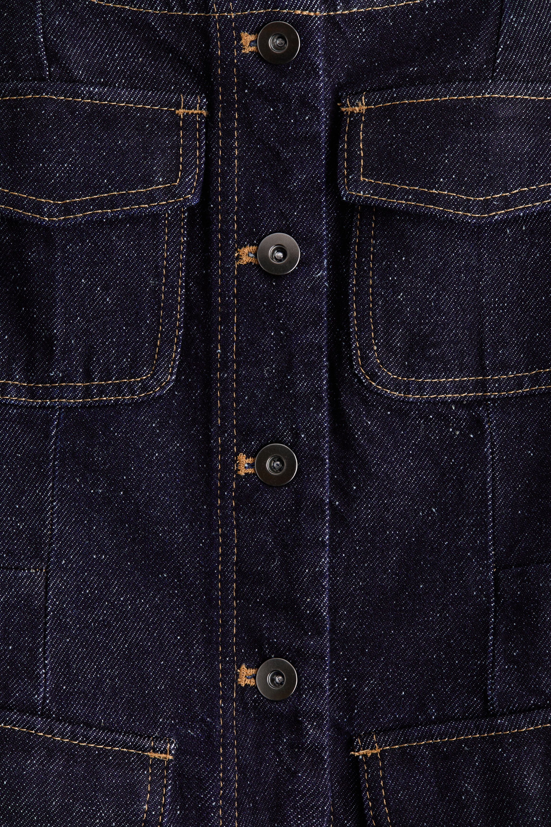Denim button-front top