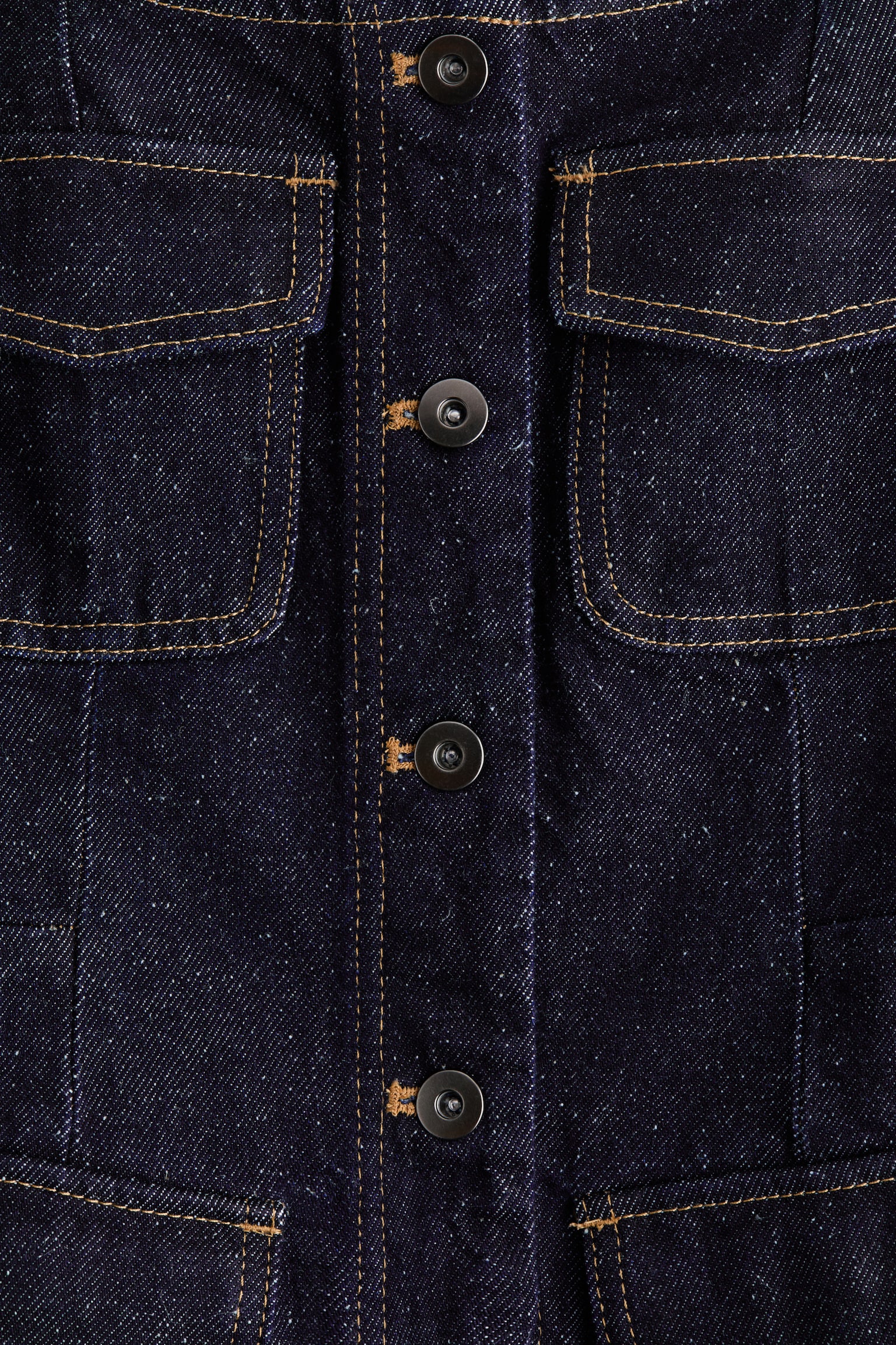 Denim button-front top - Azul denim oscuro - 2