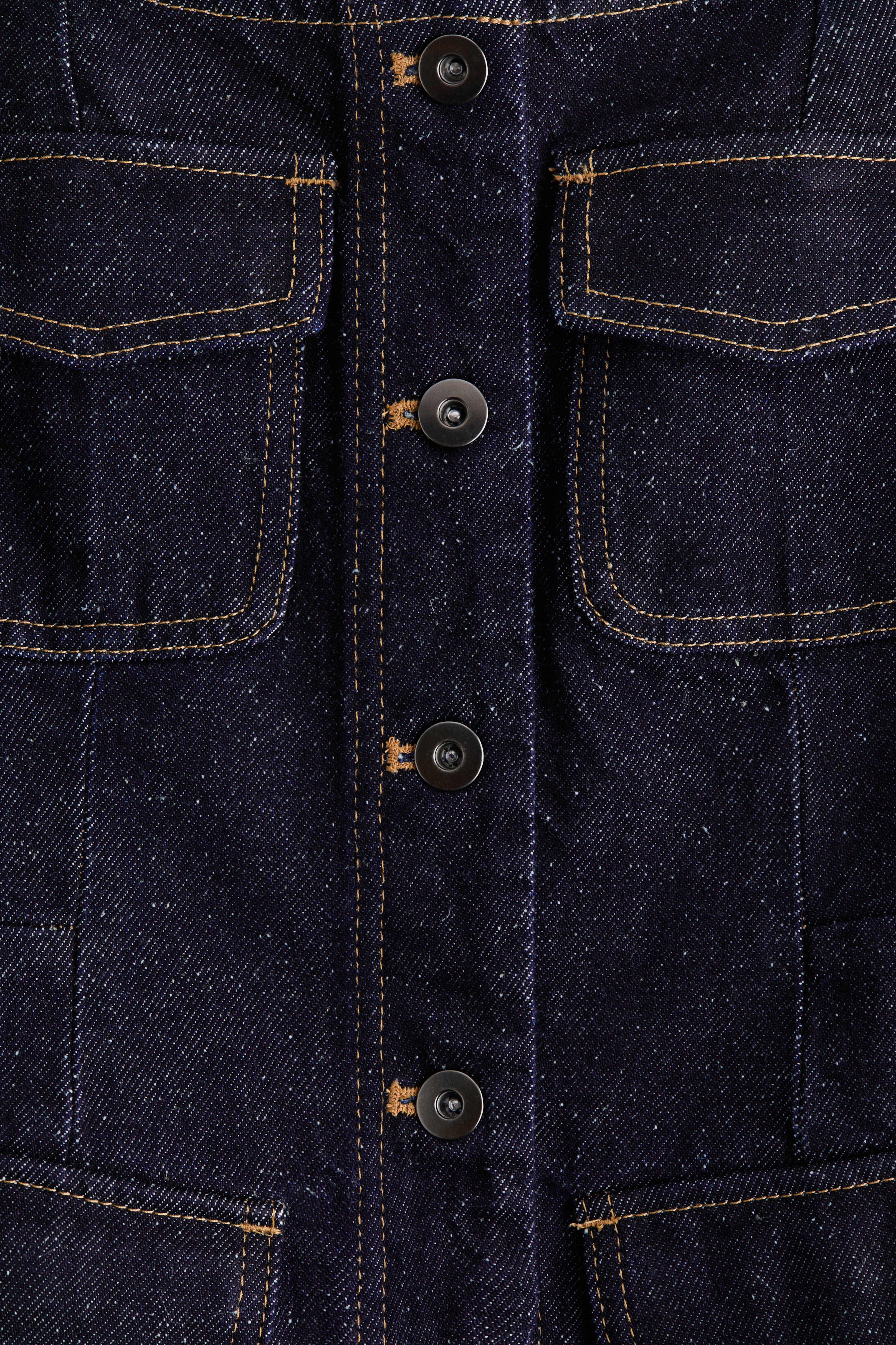 Denim Button-Front Top