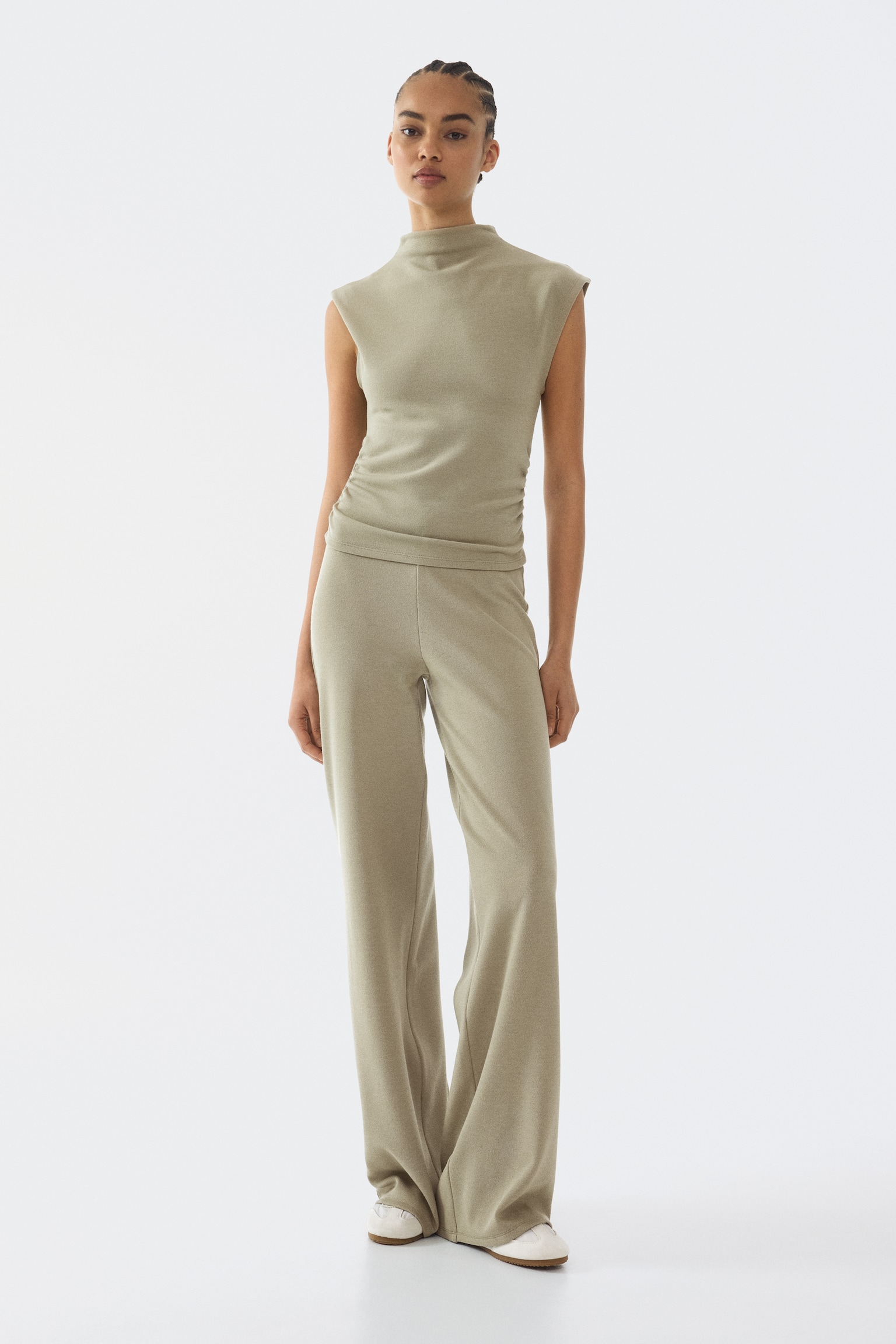 Mock Turtleneck Jersey Top - 5