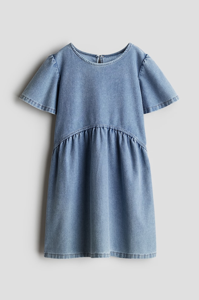 Vestido de punto efecto denim - Azul denim - 1