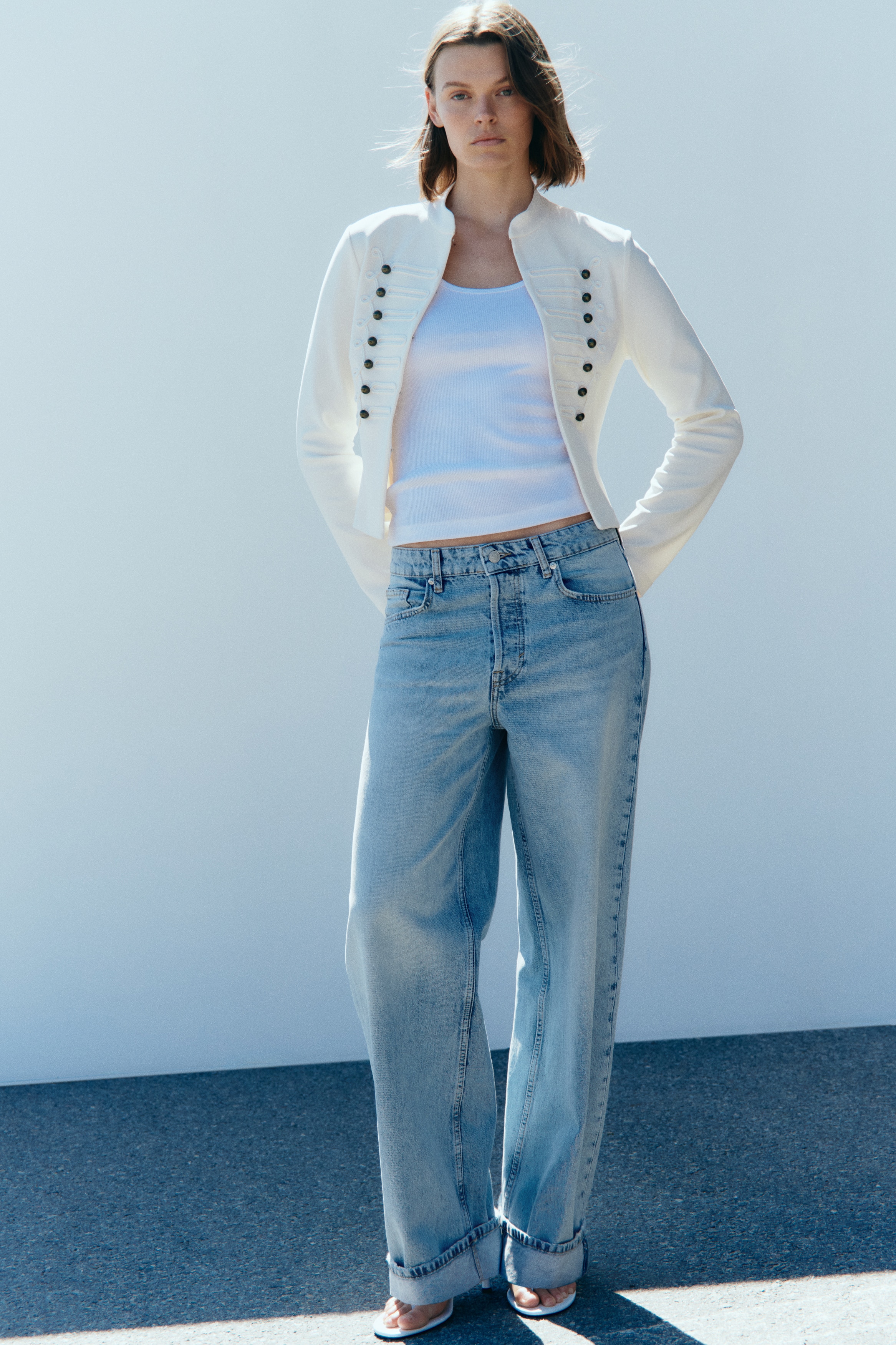 Baggy Regular Waist Jeans - Light denim blue