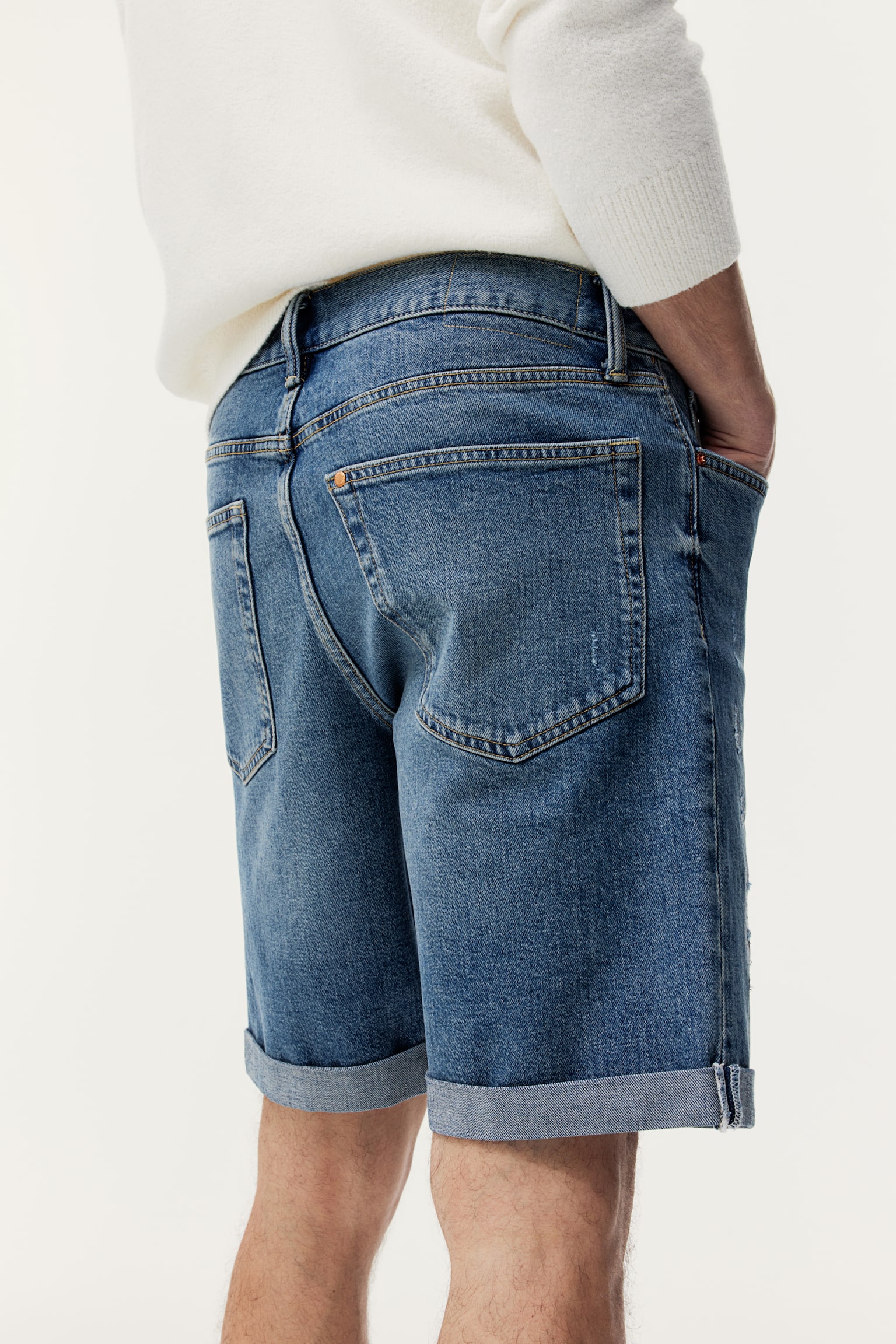 Regular Denim shorts - Denim blue/Denim blue/White - 5