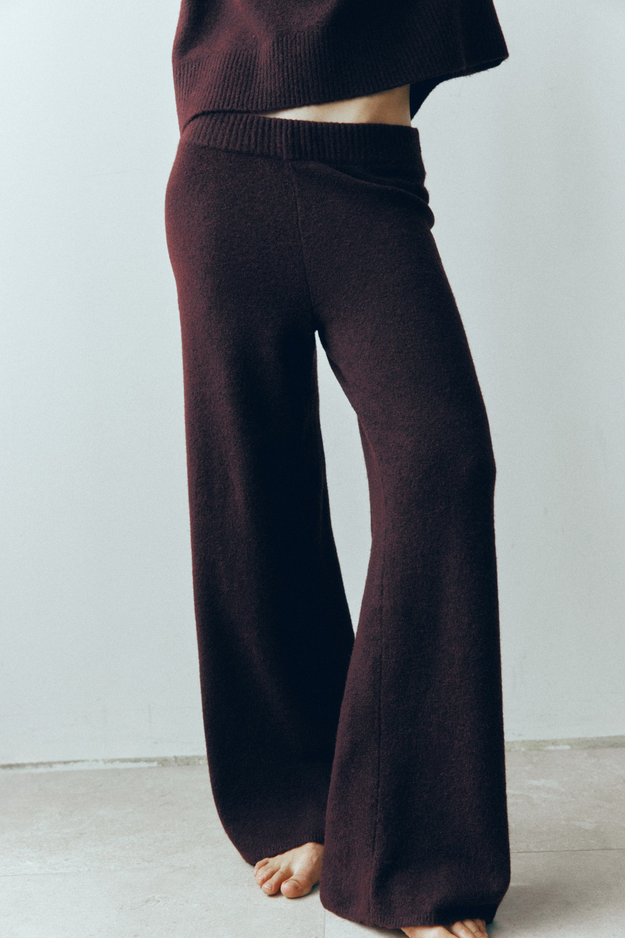 Wide-Leg Knit Pants