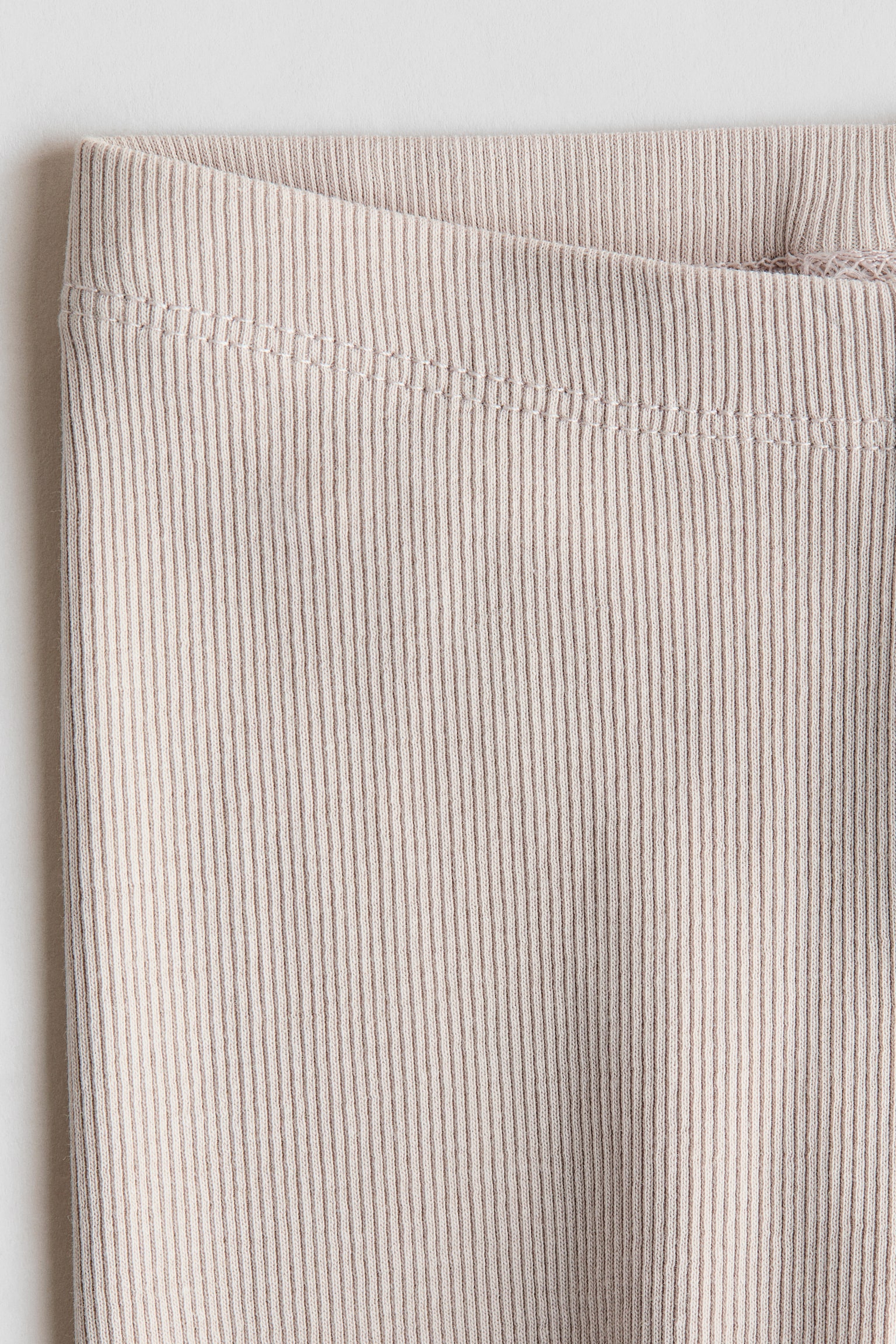 Ribbed cotton leggings - Light beige/Black/Light pink - 2