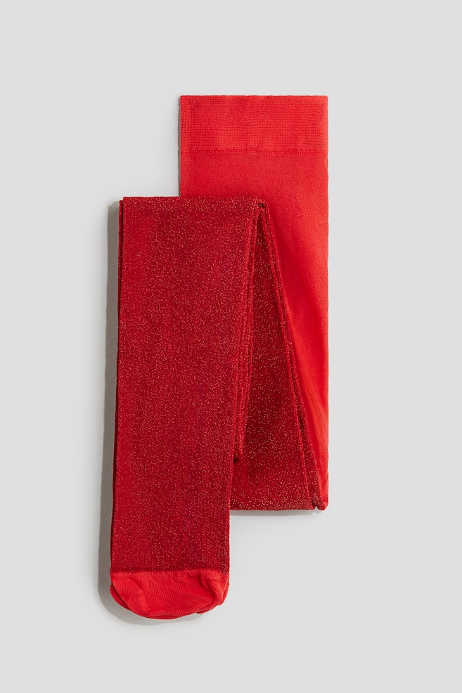 Třpytivé punčocháče - Červená/Bílá/Černá/Bílá/třpytivá - 1