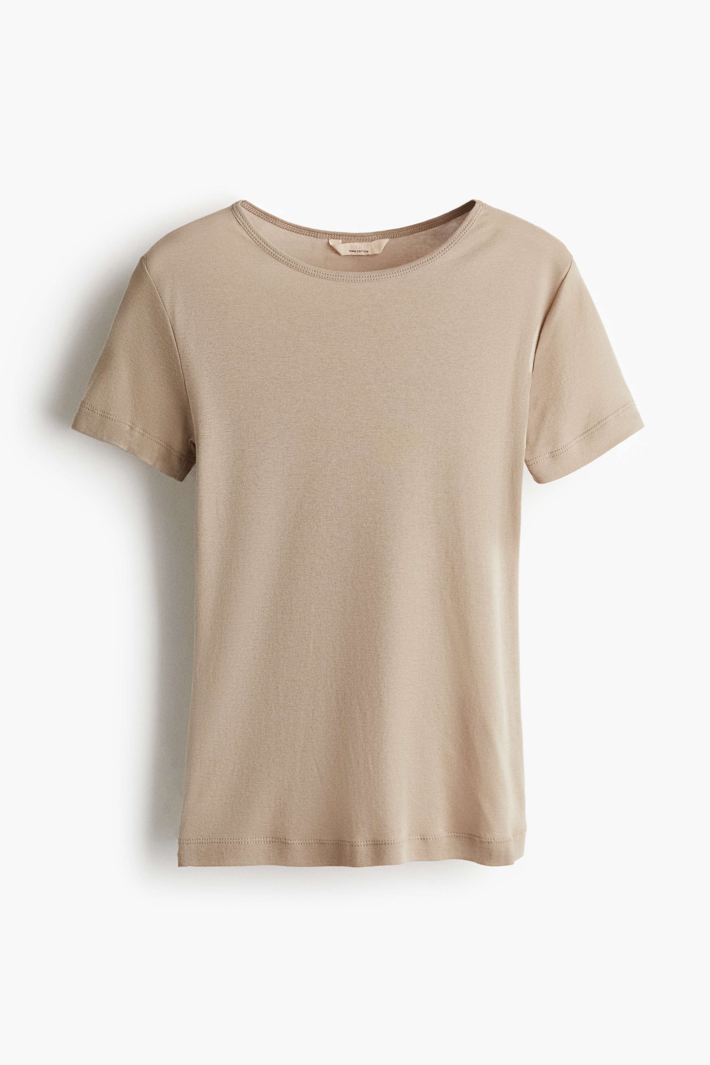 Pima cotton T-shirt - Beige/Dark brown/White/Black/Light beige
