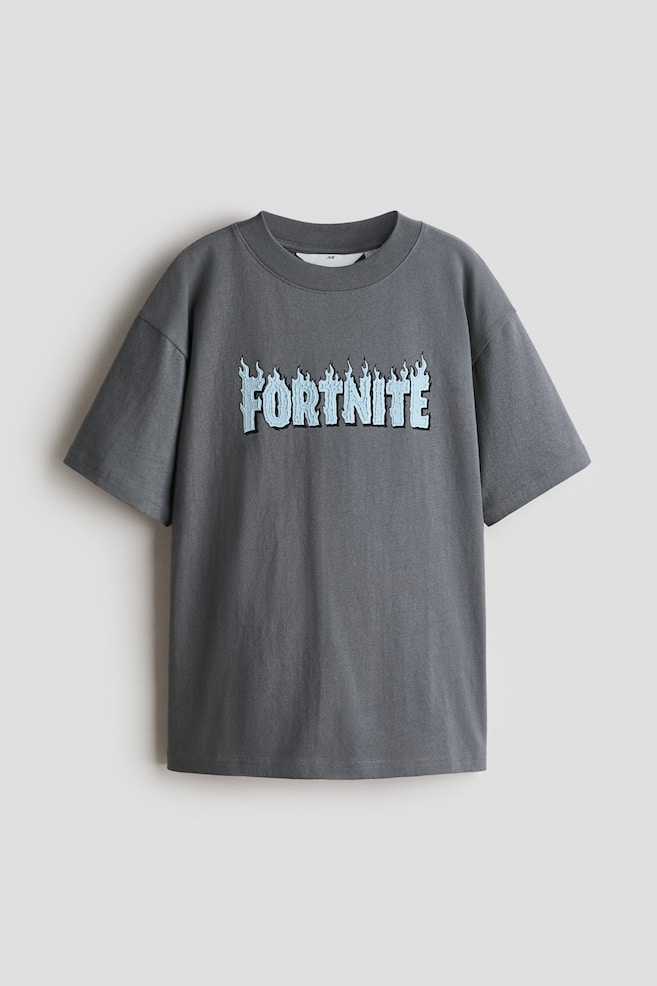 Printed T-shirt - Grey marl/Fortnite/Grey/Fortnite/White/The Simpsons/Dark grey/SpongeBob/Black/Garfield/White/SpongeBob SquarePants/Light dusty blue/SpongeBob/Green/Minecraft/Light grey/Brawl Stars/Beige/Garfield/Light blue/Minecraft/Grey/SpongeBob SquarePants/White/The Simpsons/Red/The Simpsons/White/SmileyWorld®/Light mint green/The Simpsons/Cream/Minecraft - 1