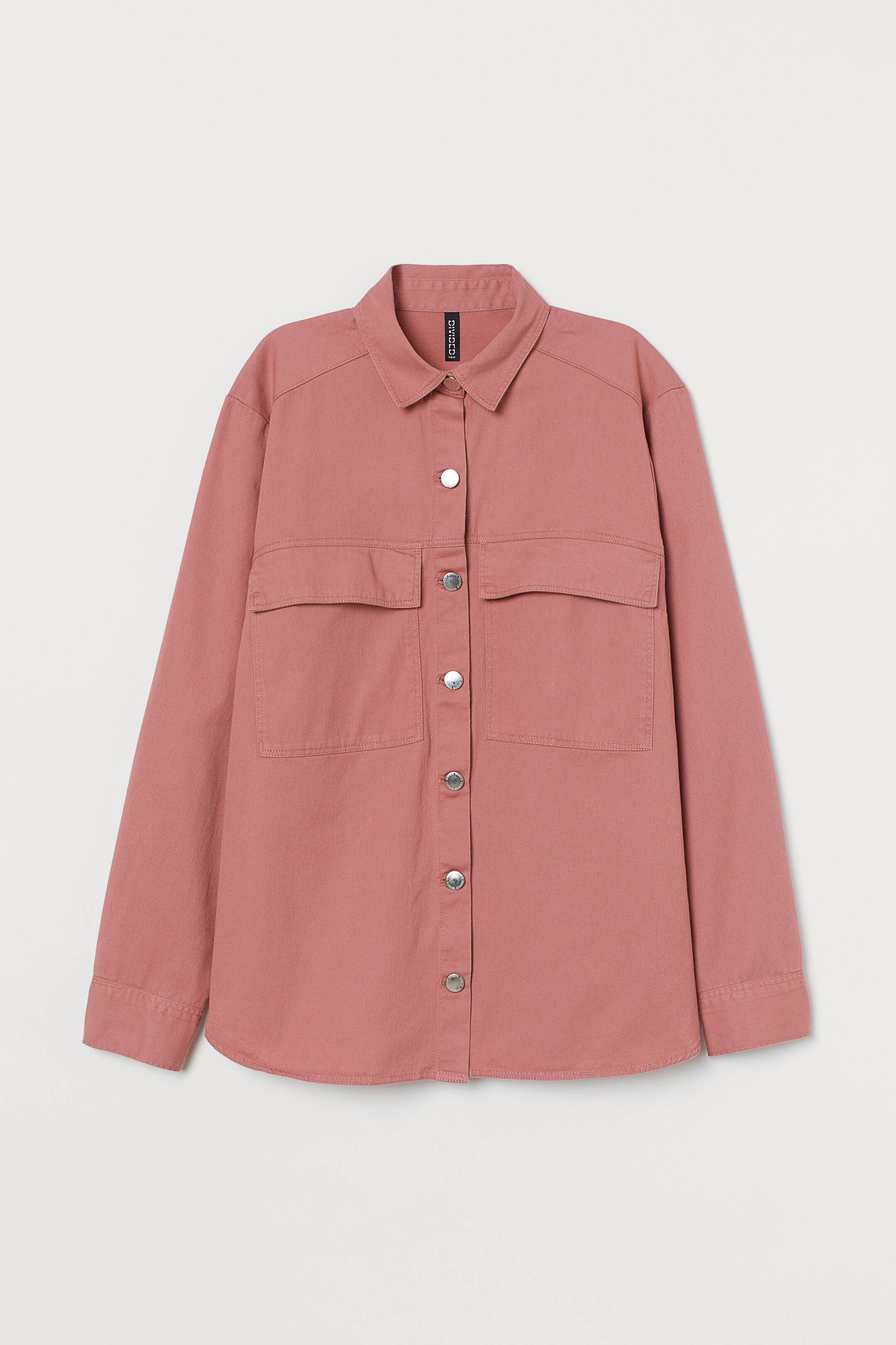 - Cotton twill shacket - Old rose - Ladies | H&M HK