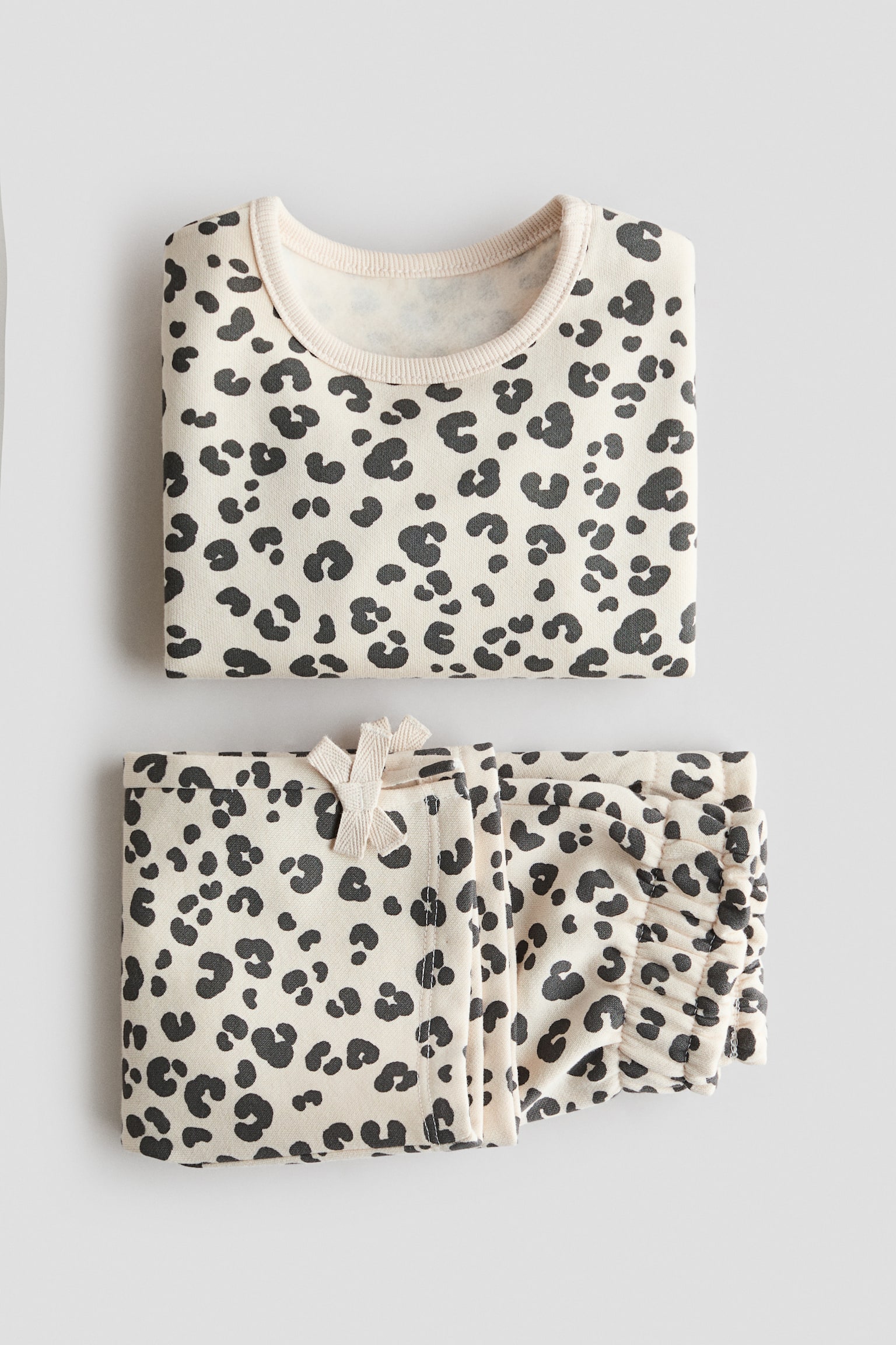Комплект із топа й штанів - Бежевий/леопардовий принт - 2