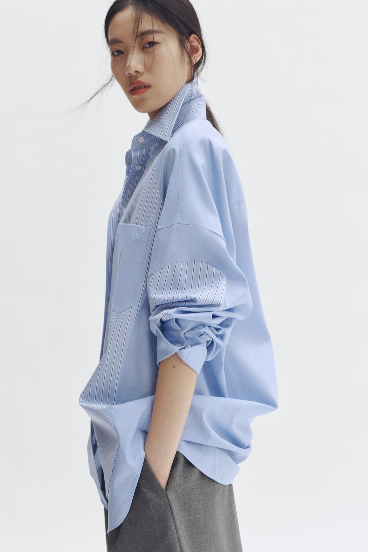 Oversized Paneled Poplin Shirt - image 2