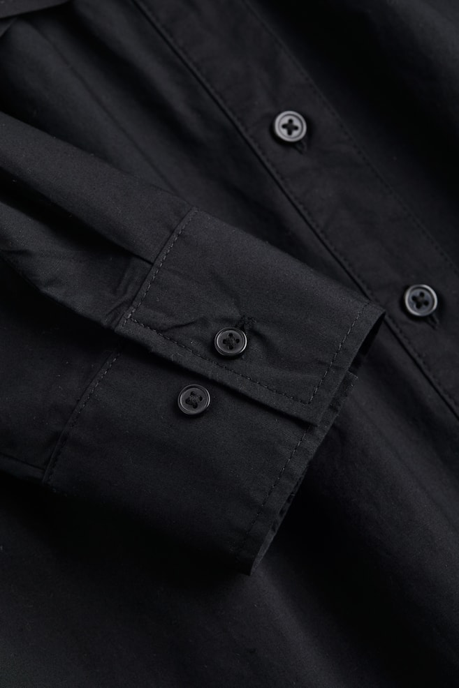 H&M+ Tie-belt cotton shirt dress - Black - 2
