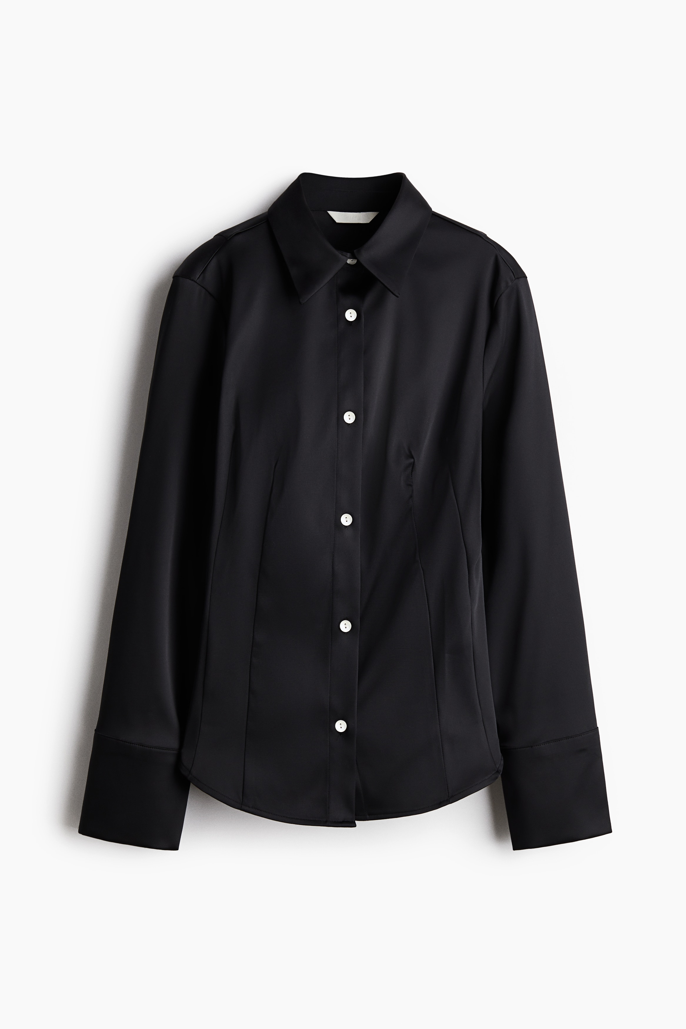 Fitted twill shirt - Black/Beige
