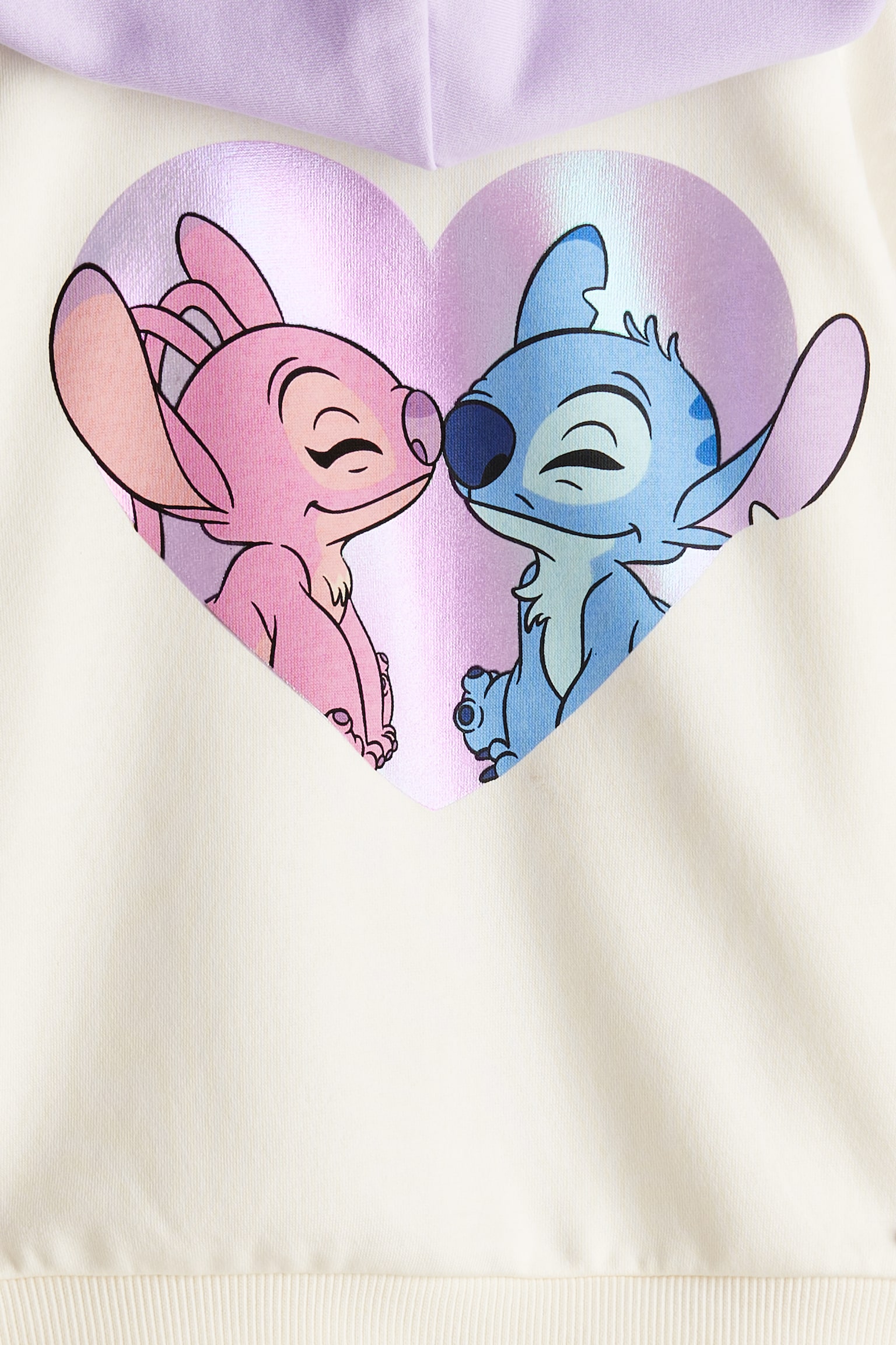 Printed zip-through hoodie - White/Lilo & Stitch/Light dusty pink/Minnie Mouse - 2