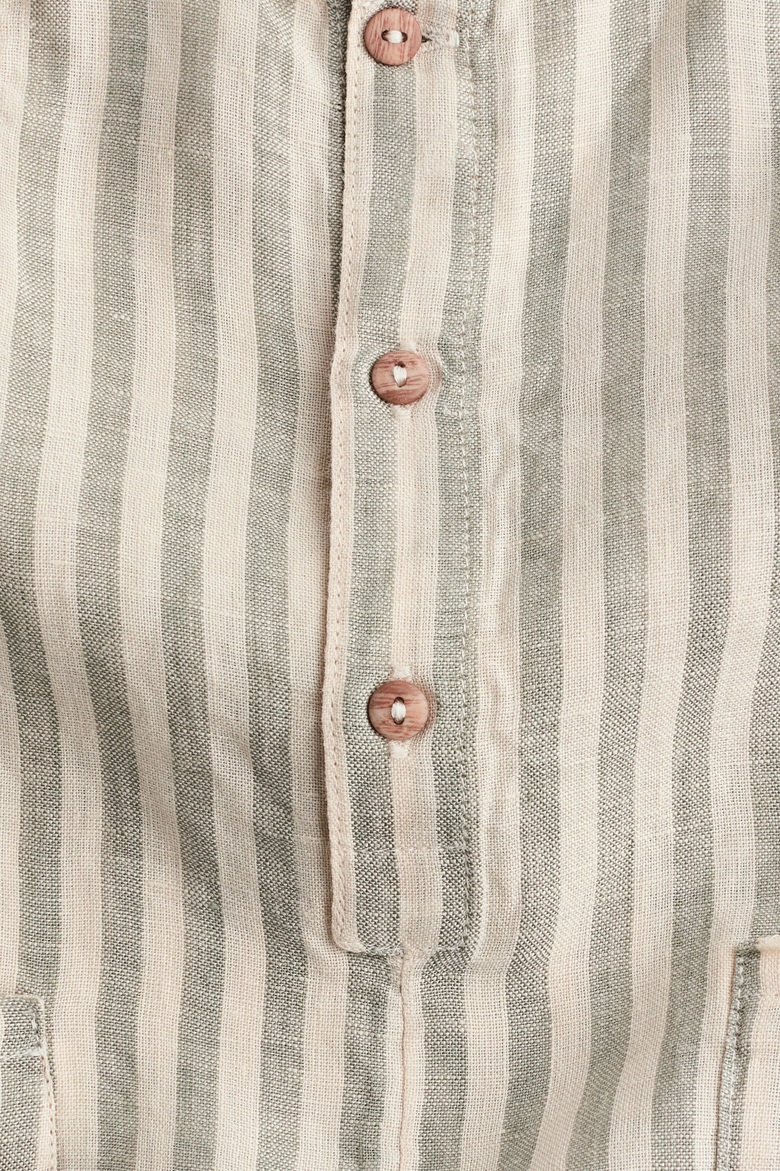 Mono de lino - Beige/Rayas verdes - 2