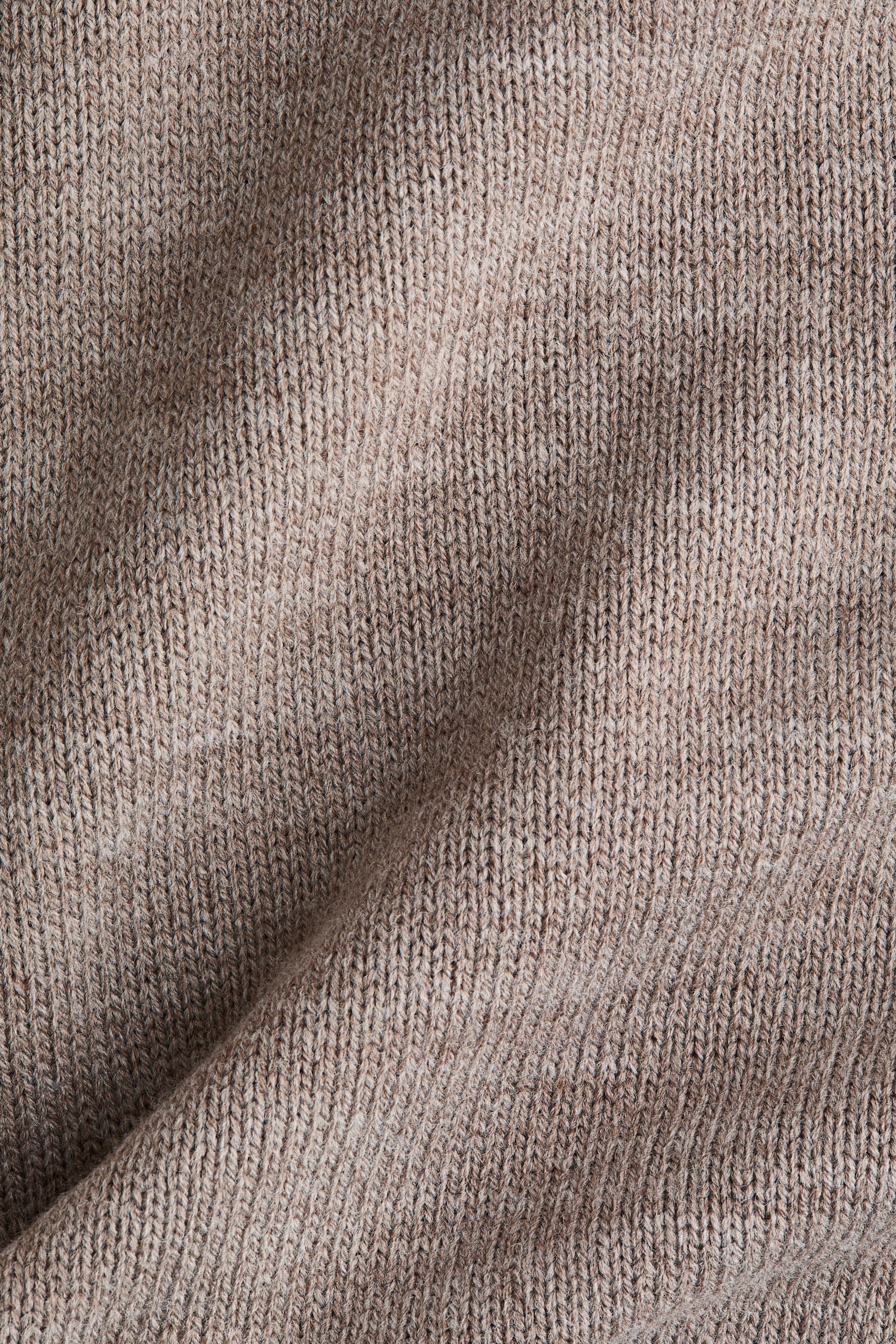 Fine-knit polo-neck jumper - Mole/Dark brown/Cream - 2