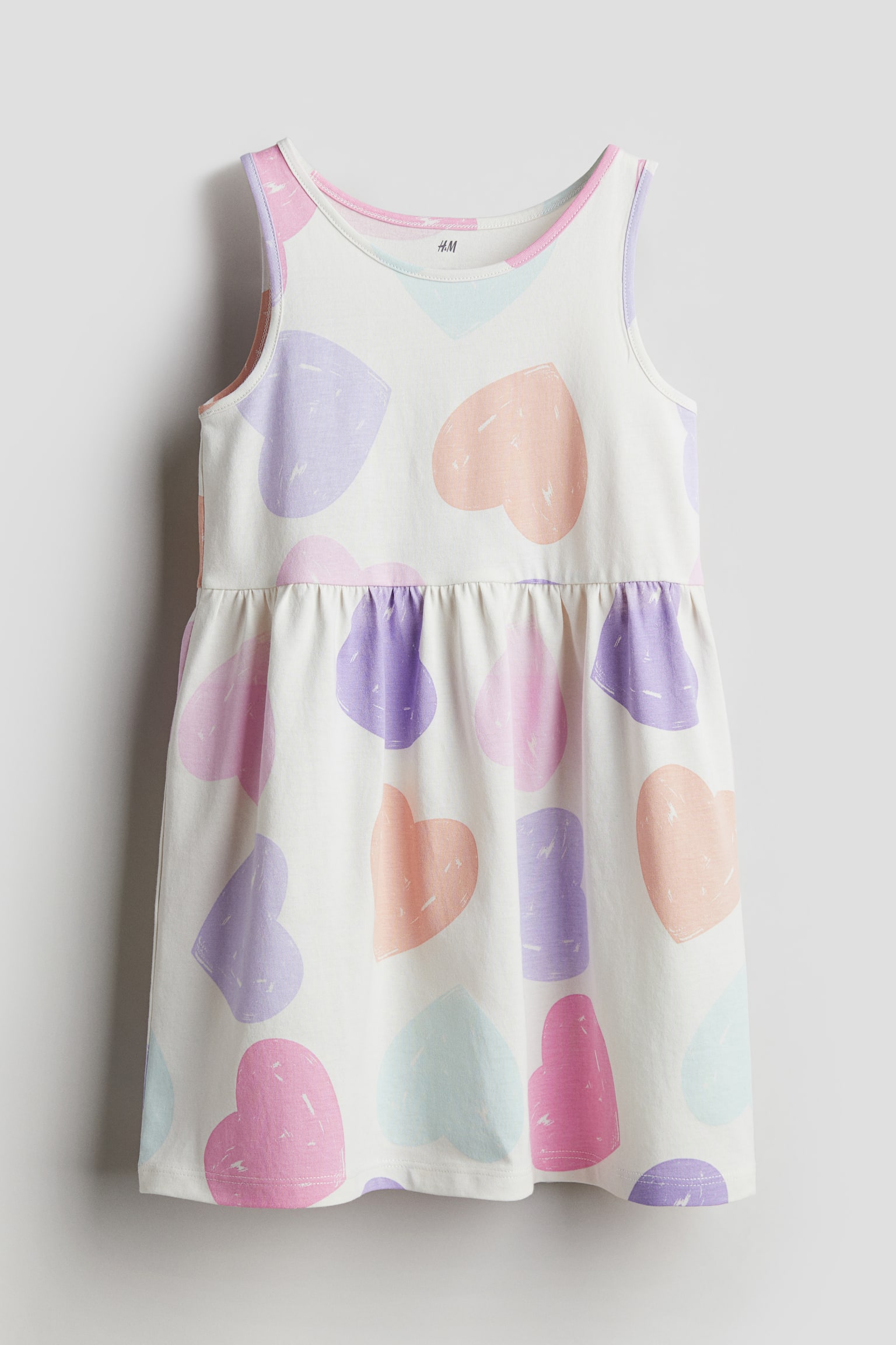 Patterned cotton dress - White/Hearts/Light yellow/Unicorns/White/Lollipops/Peach/Teddy bears/Light pink/Patterned/Powder pink/Bows/Pink/Unicorns/Dark grey/Bows/Light purple/Butterflies/Pink/Lemons/Light blue/Floral/Purple/Hearts/Light pink/Floral/Pink/Striped/Light beige/Floral/Light blue/Dogs - 1