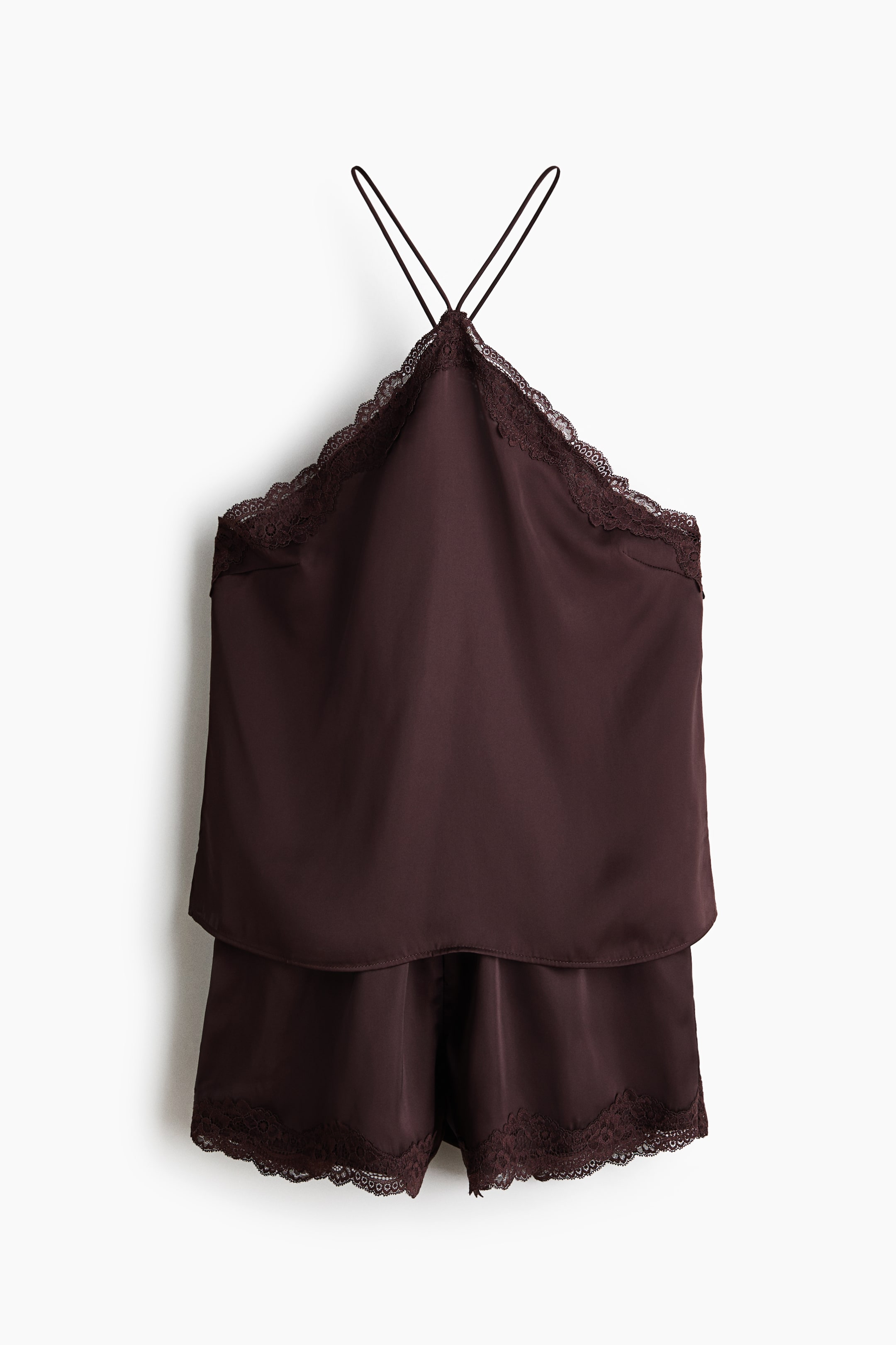 Pyjama en satin avec dentelle