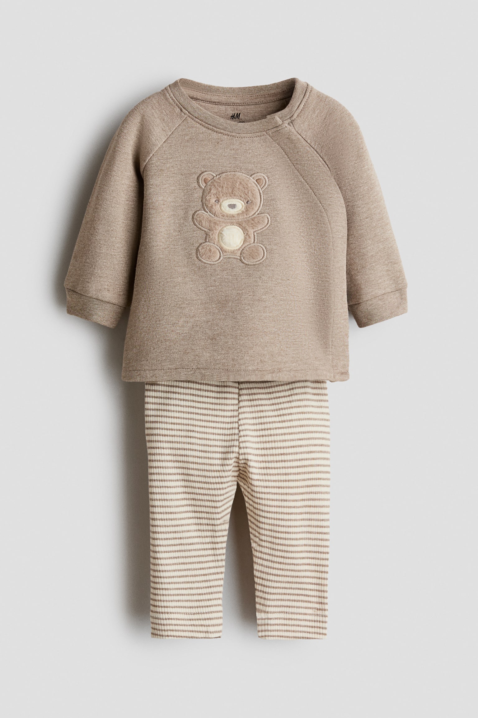 Ensemble 2 pièces en coton - Beige/nounours/Beige clair/Hello/Crème/You And Me/Blanc/My Little Heart/Turquoise clair/Hello!/Crème/Hello