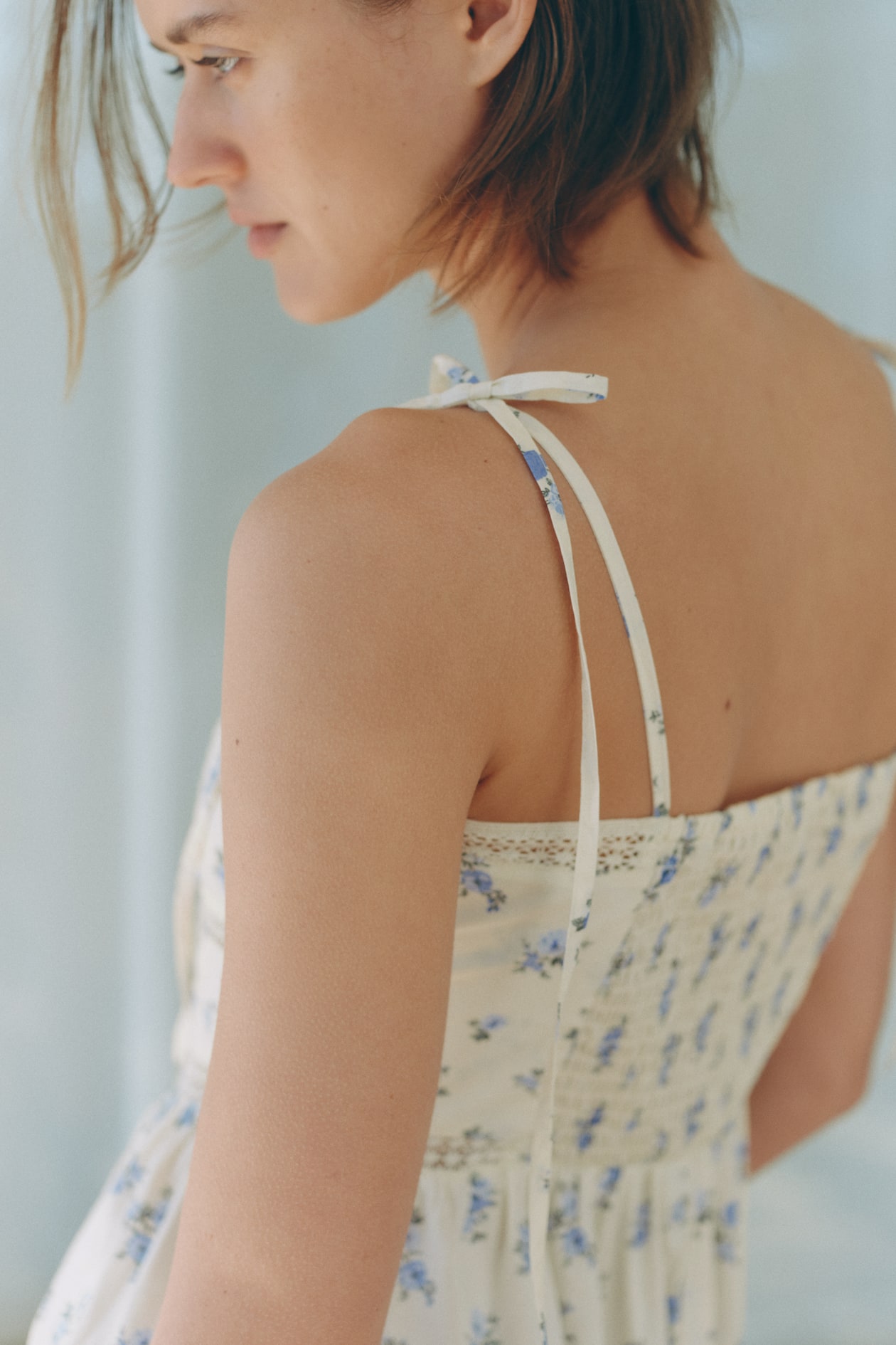 Cotton Dress with Tie-Top Shoulder Straps - image 2