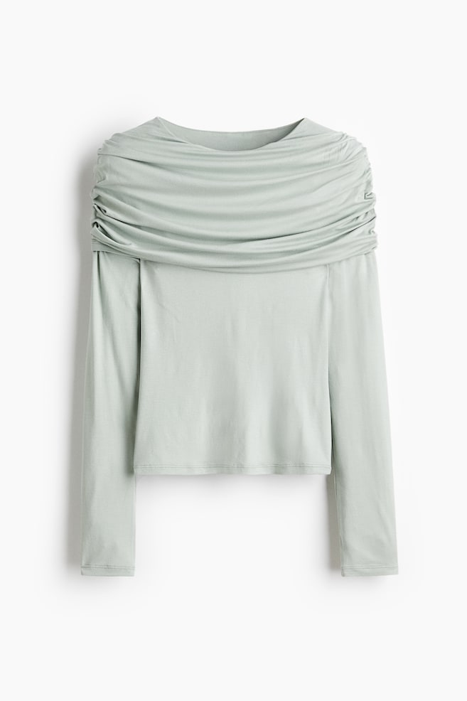 Top drapeado de punto - Verde menta - 1
