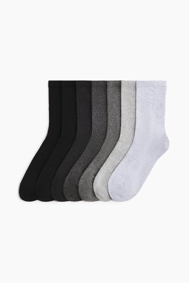 7-Pack Socks - Gray melange/black/Dark brown/dusty pink/Light blue/burgundy/dark pink/Beige/leopard print/Light beige/leopard print - 1